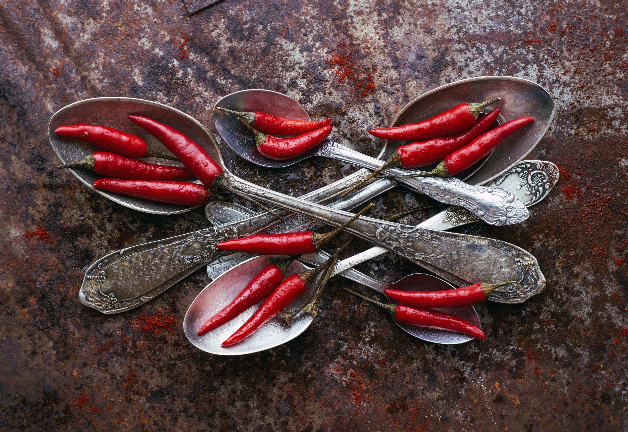 General 2499x1719 spoon food pepper vegetables chilli peppers closeup
