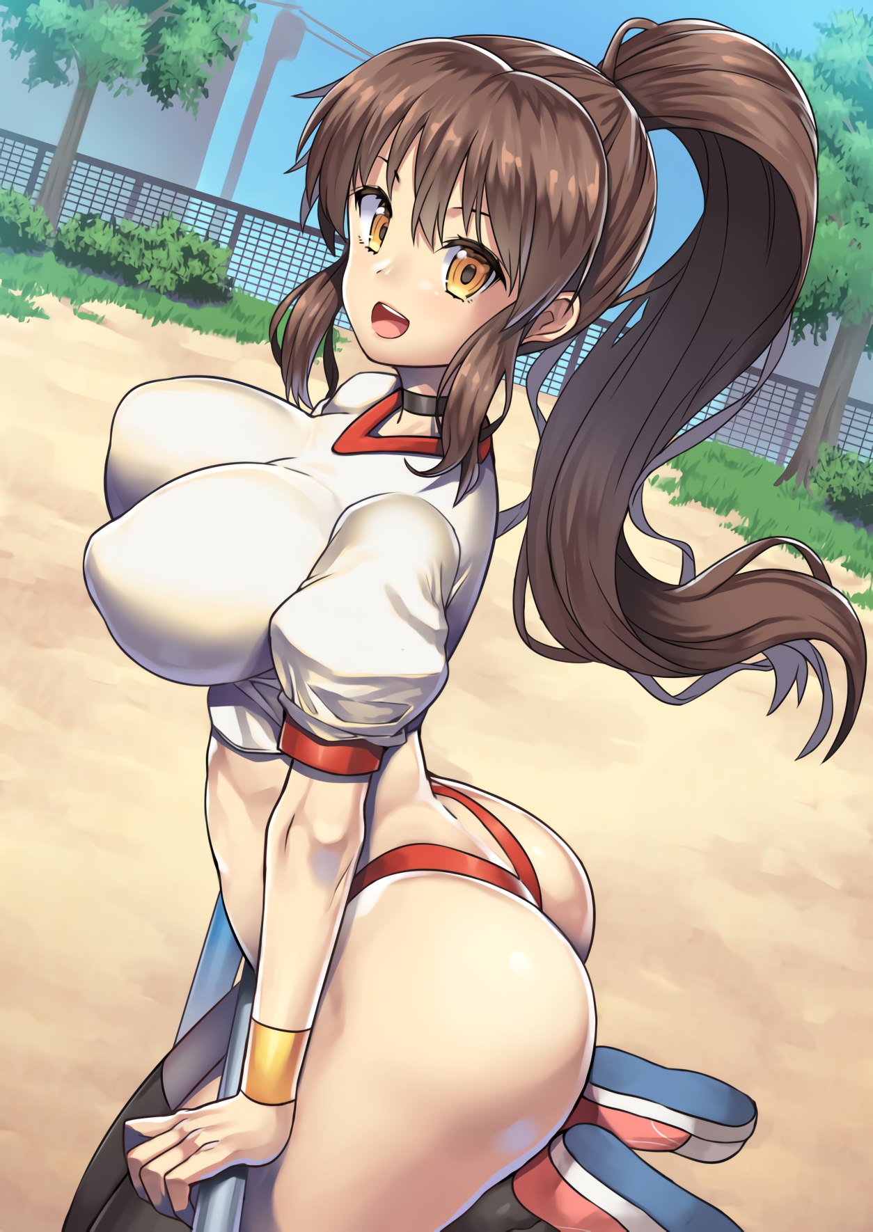 Anime 1254x1770 big boobs gym clothes bloomers Nagase Haruhito The Melancholy of Haruhi Suzumiya