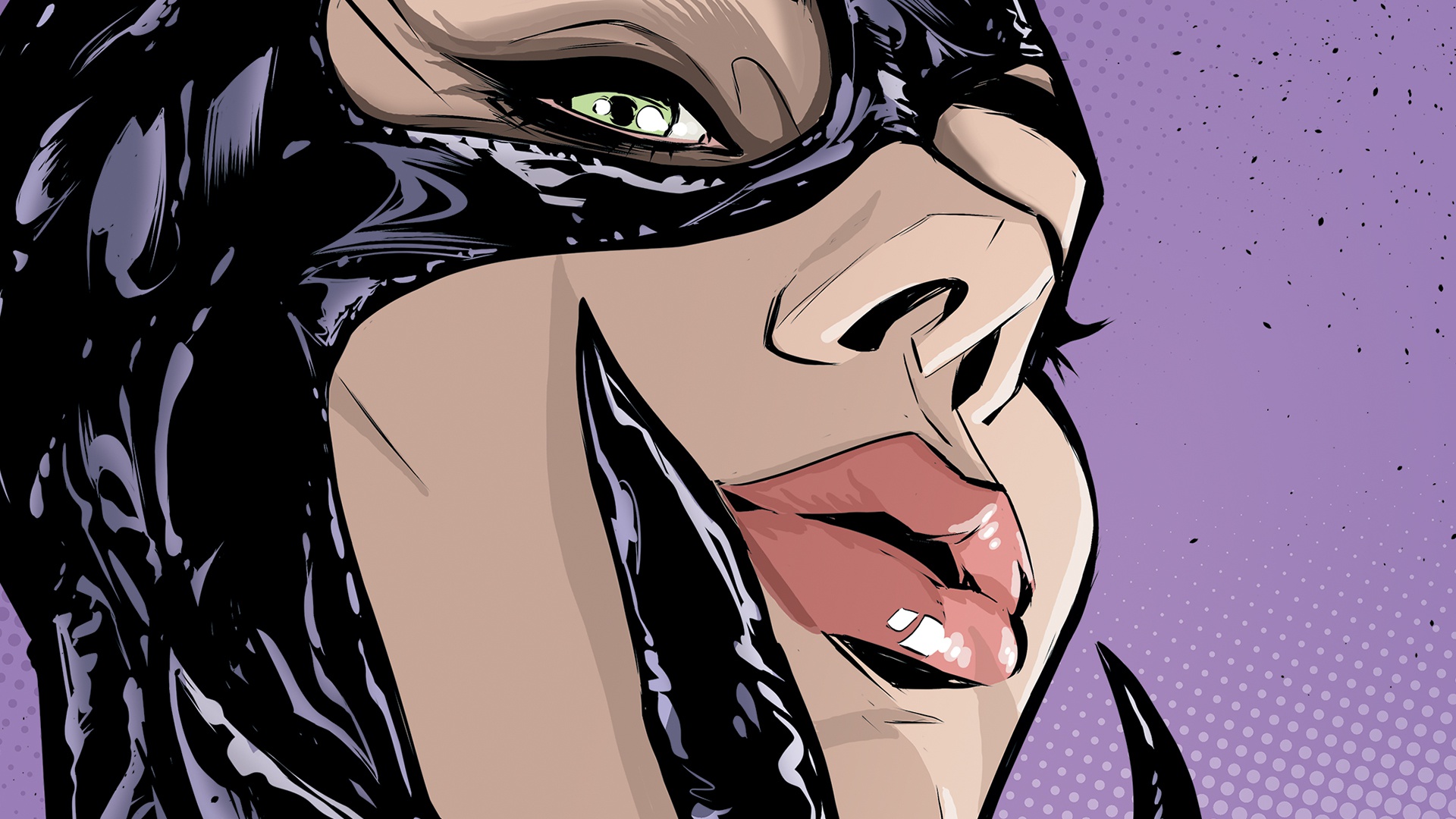 General 1920x1080 Selina Kyle Catwoman comic art women face artwork Batman DC Comics digital art closeup