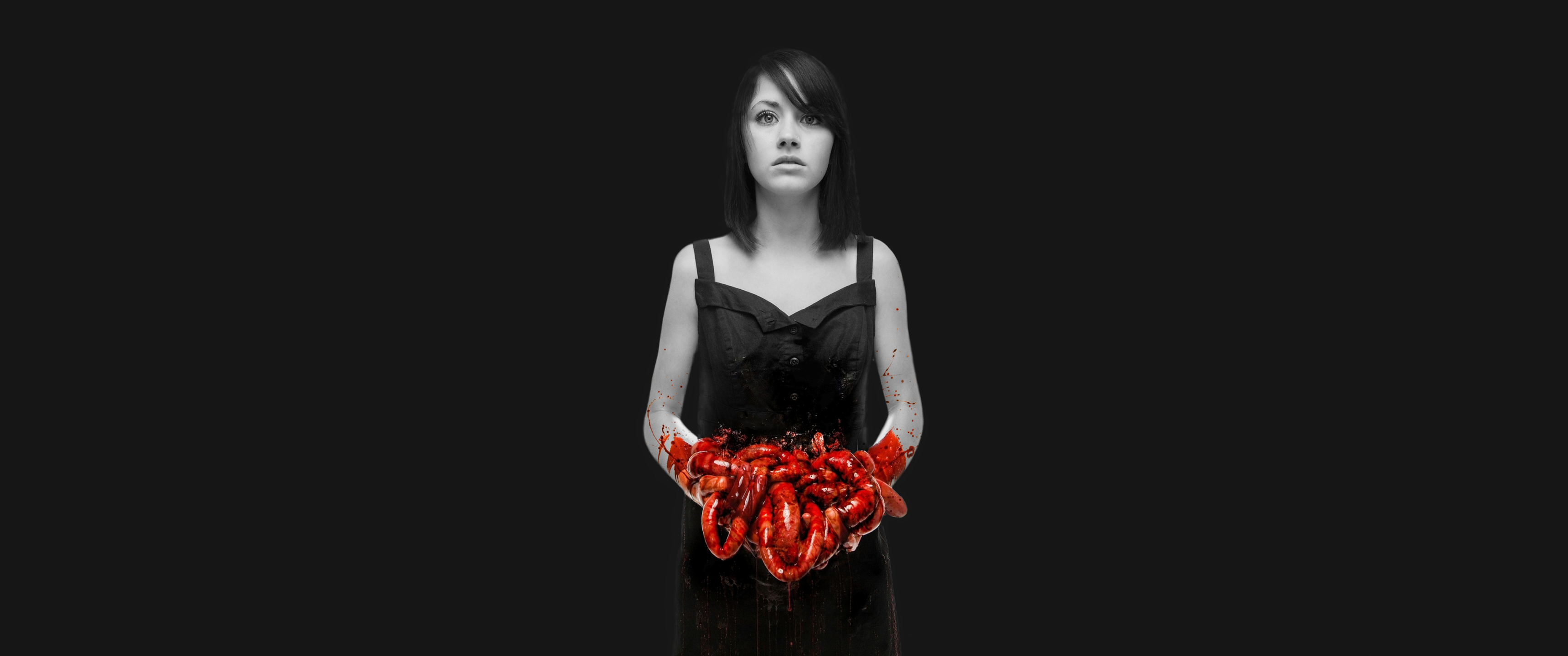 People 3440x1440 music Bring Me the Horizon album covers albums deathcore metal band hardcore gore women
