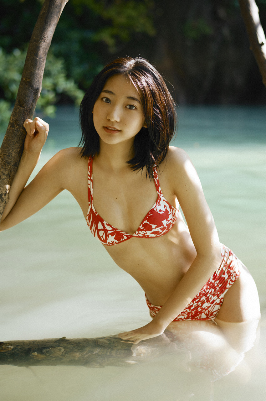 People 850x1280 Rena Takeda WPB-net bikini water women model red bikini women outdoors Japanese women Japanese Asian