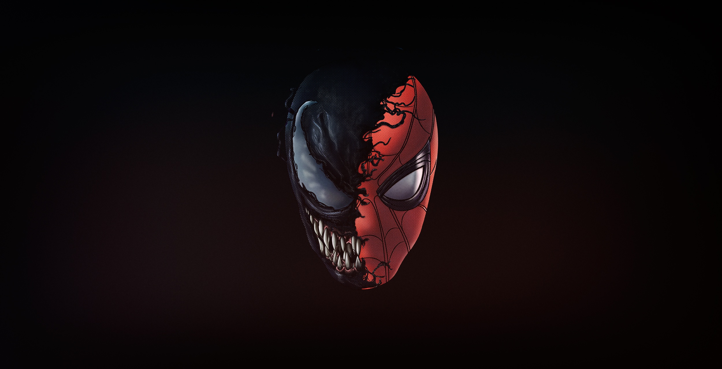 General 2500x1280 simple background artwork Spider-Man Venom frontal view Marvel Comics