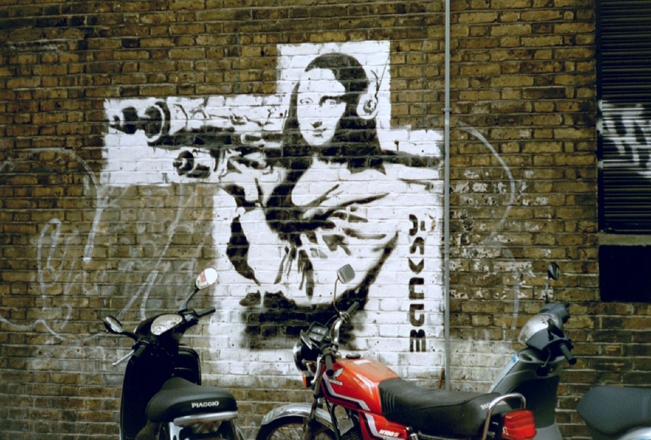General 1280x866 Banksy graffiti concrete grenade launchers vehicle urban wall street art