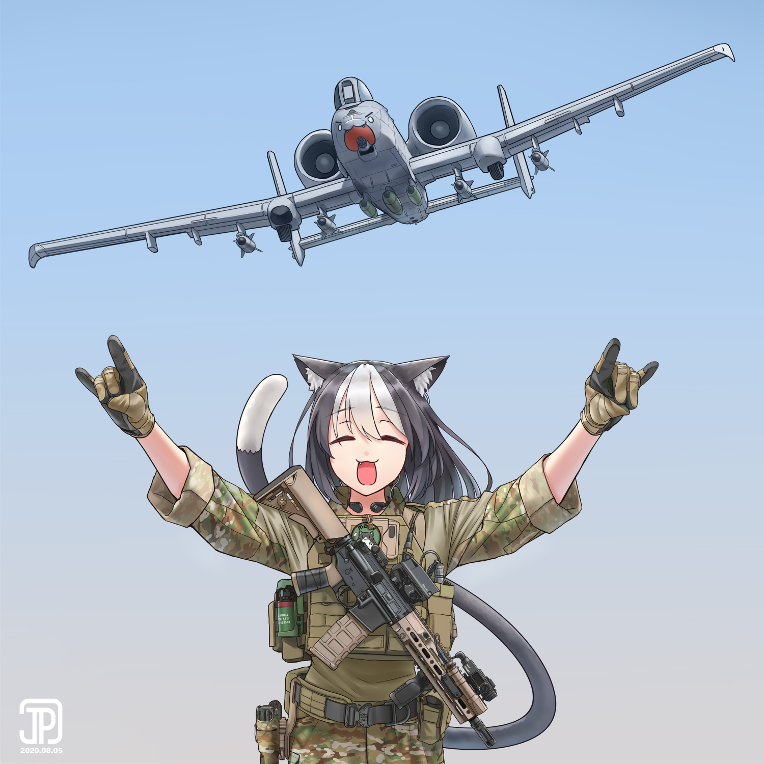 Anime 1500x1500 anime girls portrait display original characters military Warthog anime