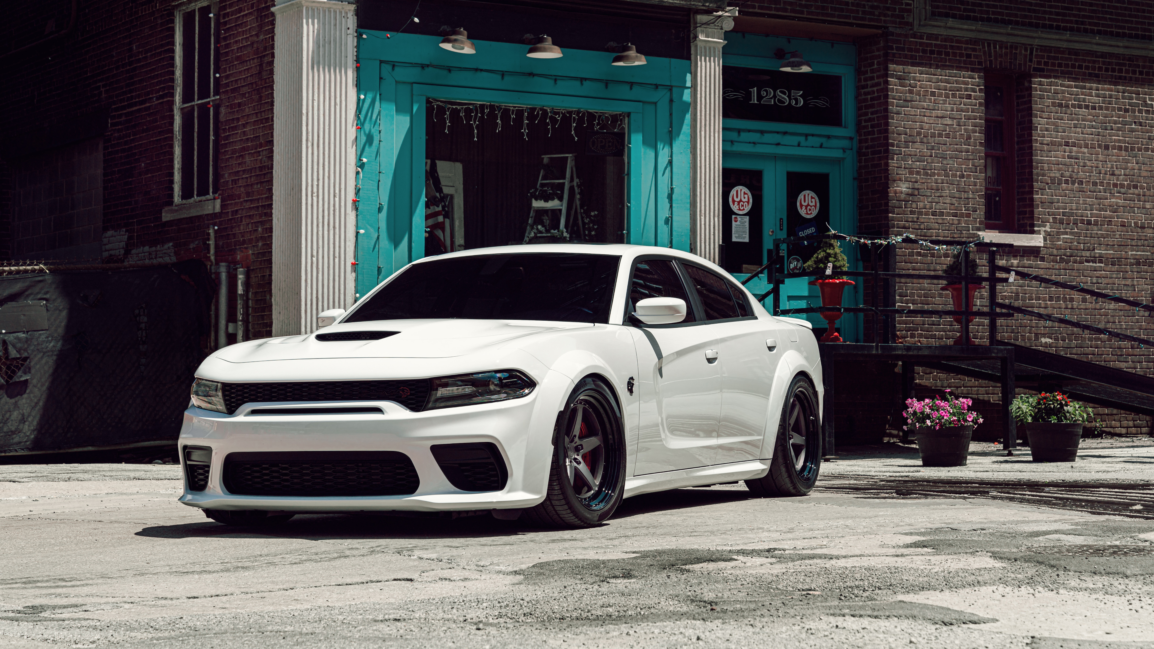 General 3840x2160 Dodge hellcat car vehicle muscle cars white cars Dodge Charger American cars Stellantis