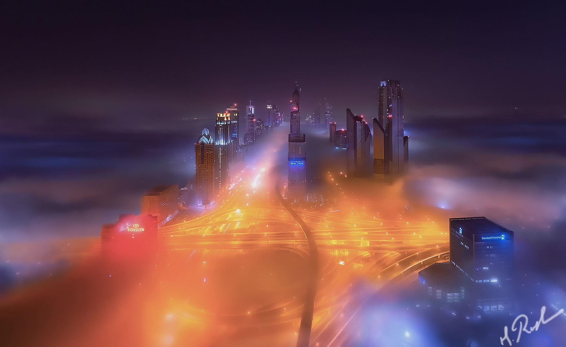 General 1920x1177 city cityscape night lights Dubai 500px