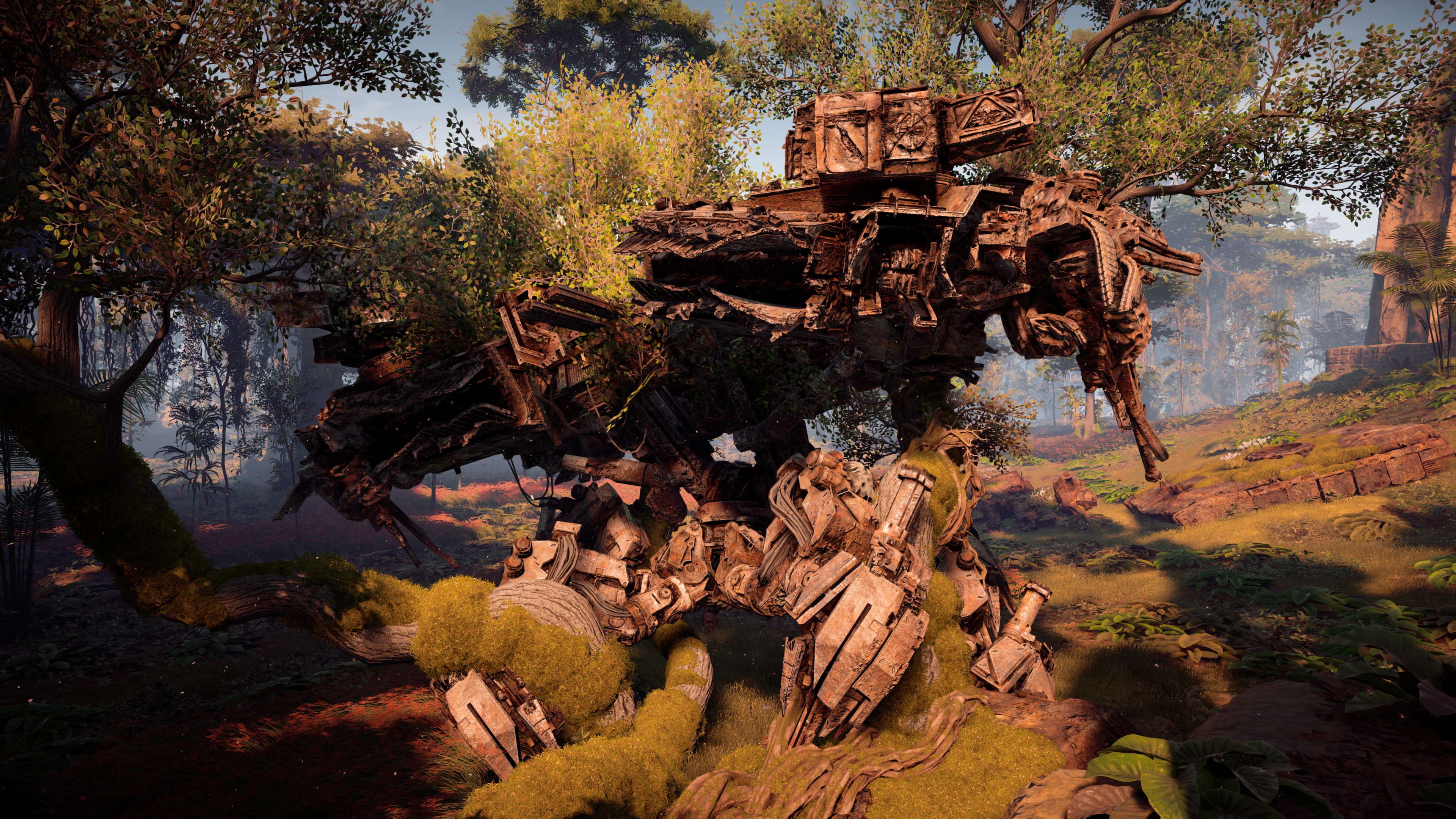General 3840x2160 Horizon: Zero Dawn rust tank machine wreck moss 4K Warmachine video games video game characters overgrown