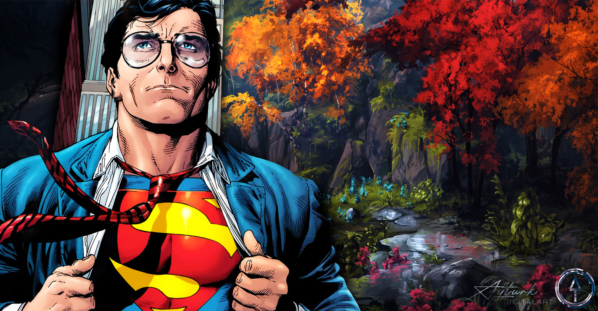 General 1920x1000 comic art comics Superman Clark Kent artwork men superhero digital art