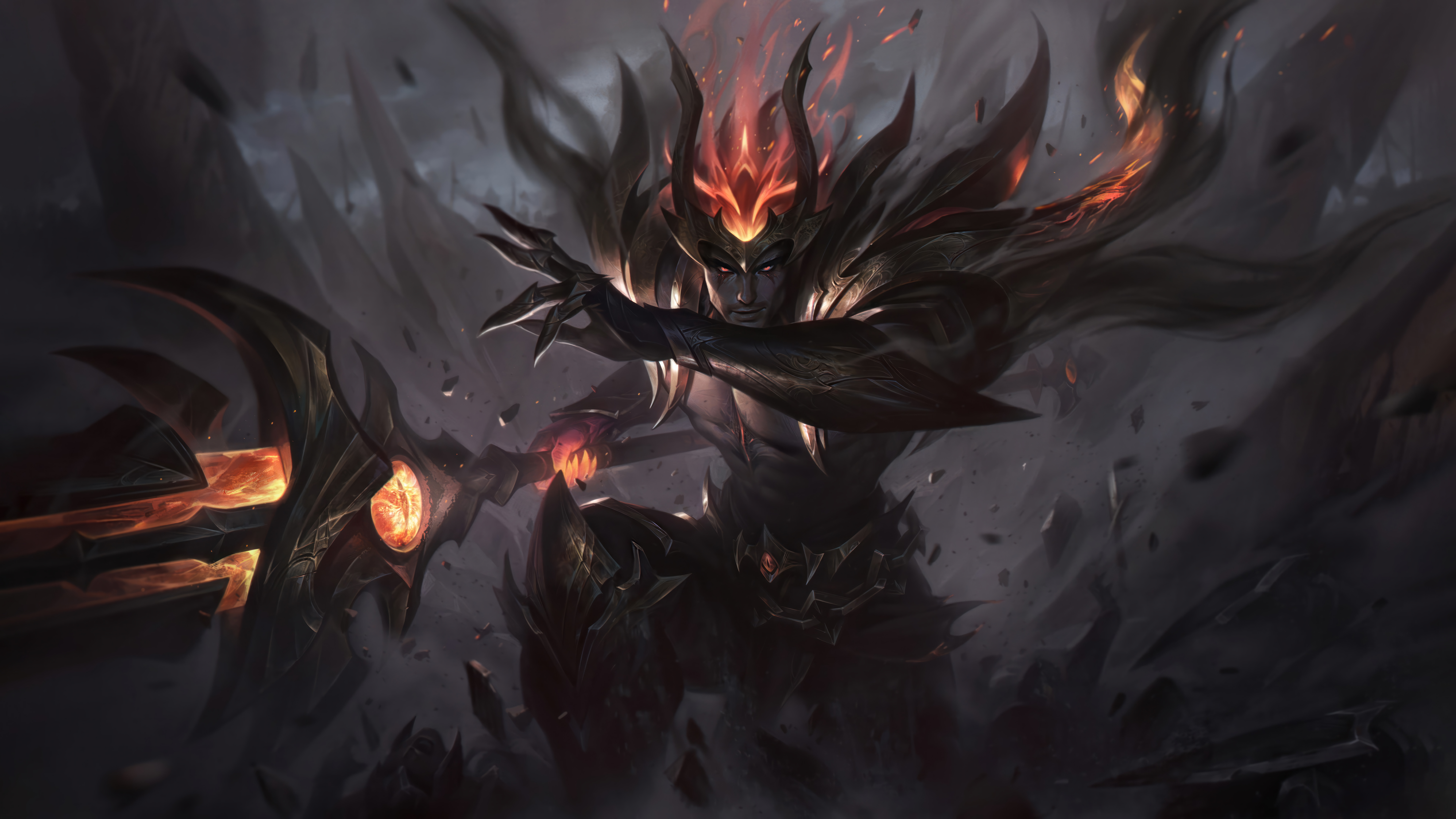 General 7680x4320 Herald of Chaos (League of Legends) Jarvan IV (League of Legends) League of Legends digital art Riot Games GZG 4K video games video game art video game characters weapon sword Dawnbringer & Nightbringer (League of Legends)