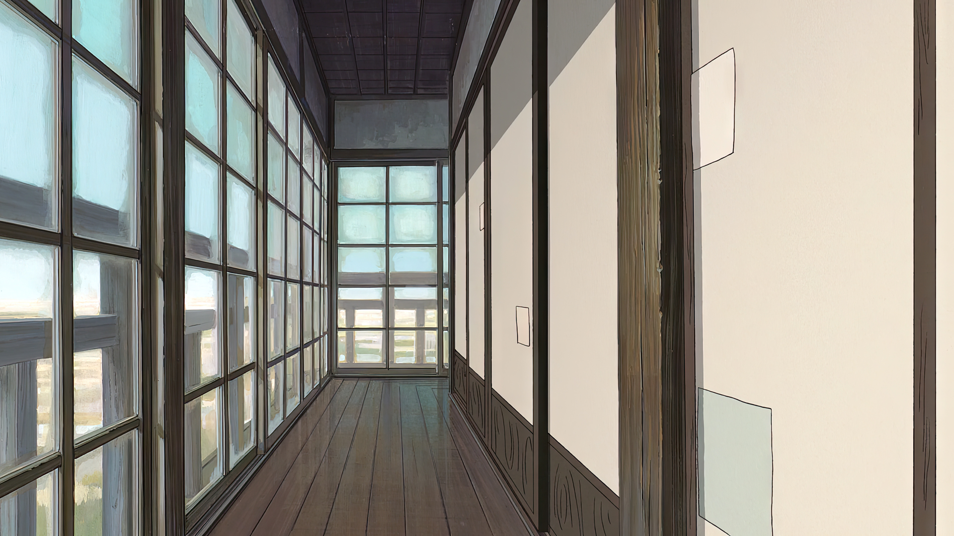 Anime 1920x1080 Spirited Away animated movies anime animation film stills Studio Ghibli Hayao Miyazaki hallway window floor