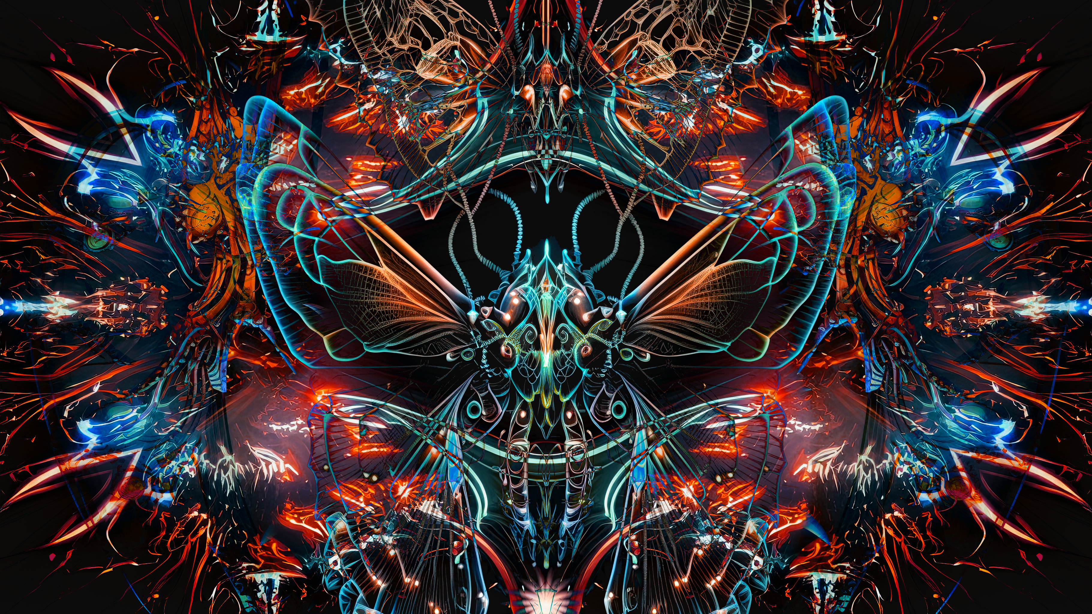 General 3642x2048 crystal  head aliens colorful digital art