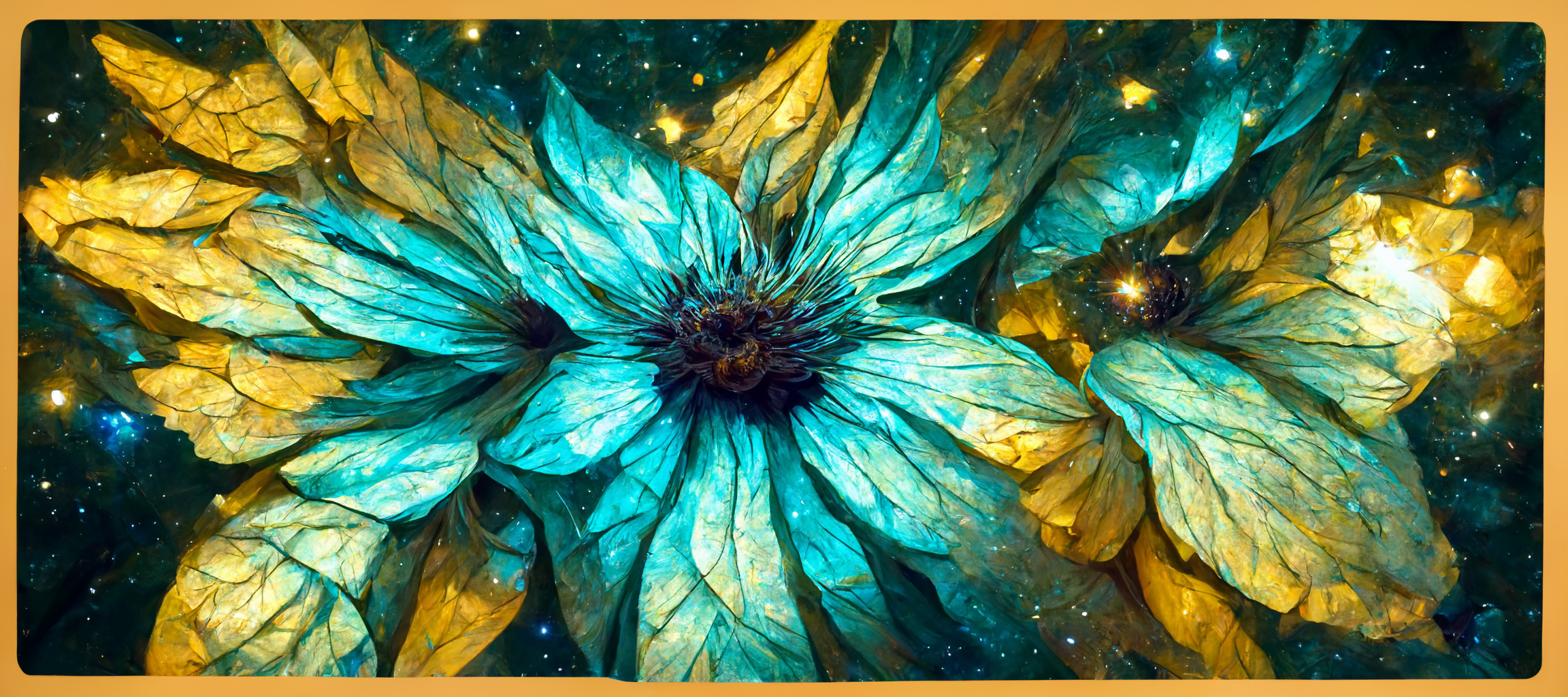 General 2304x1024 flowers abstract plants AI art