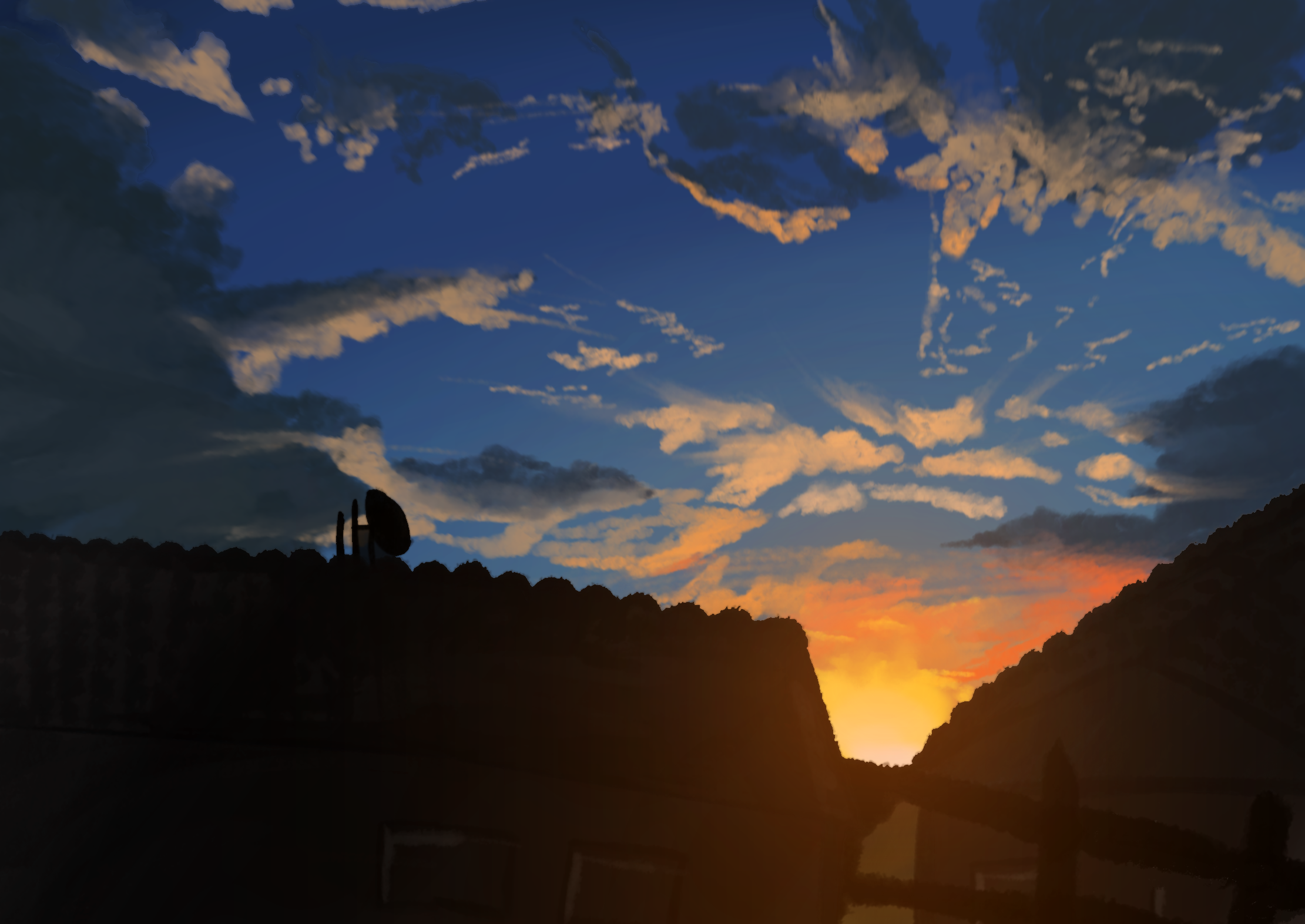 General 2221x1573 sunset house clouds sky blue afternoon sunset glow sky