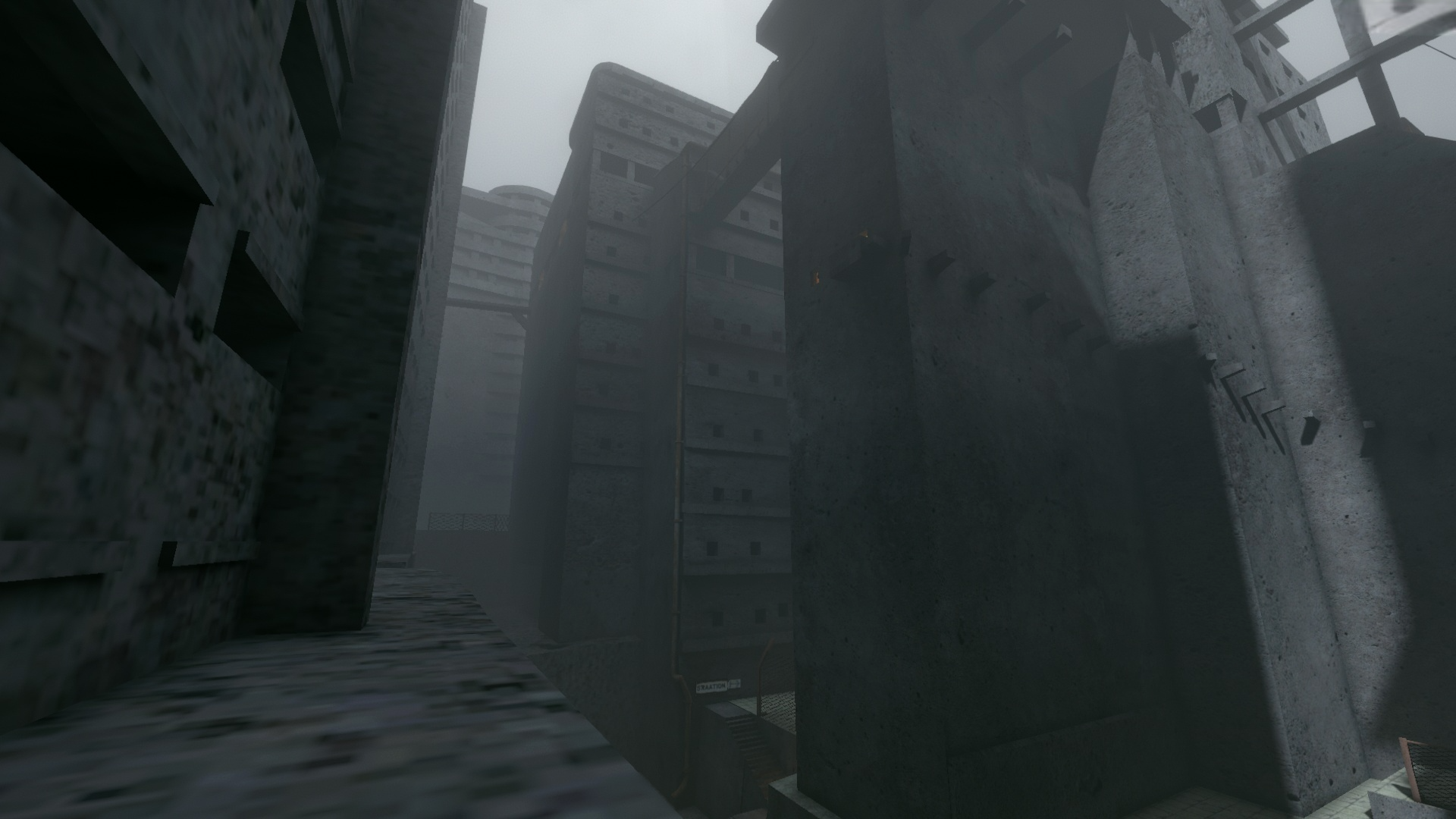 General 1920x1080 concrete building Brutalism overcast video game art BABBDI