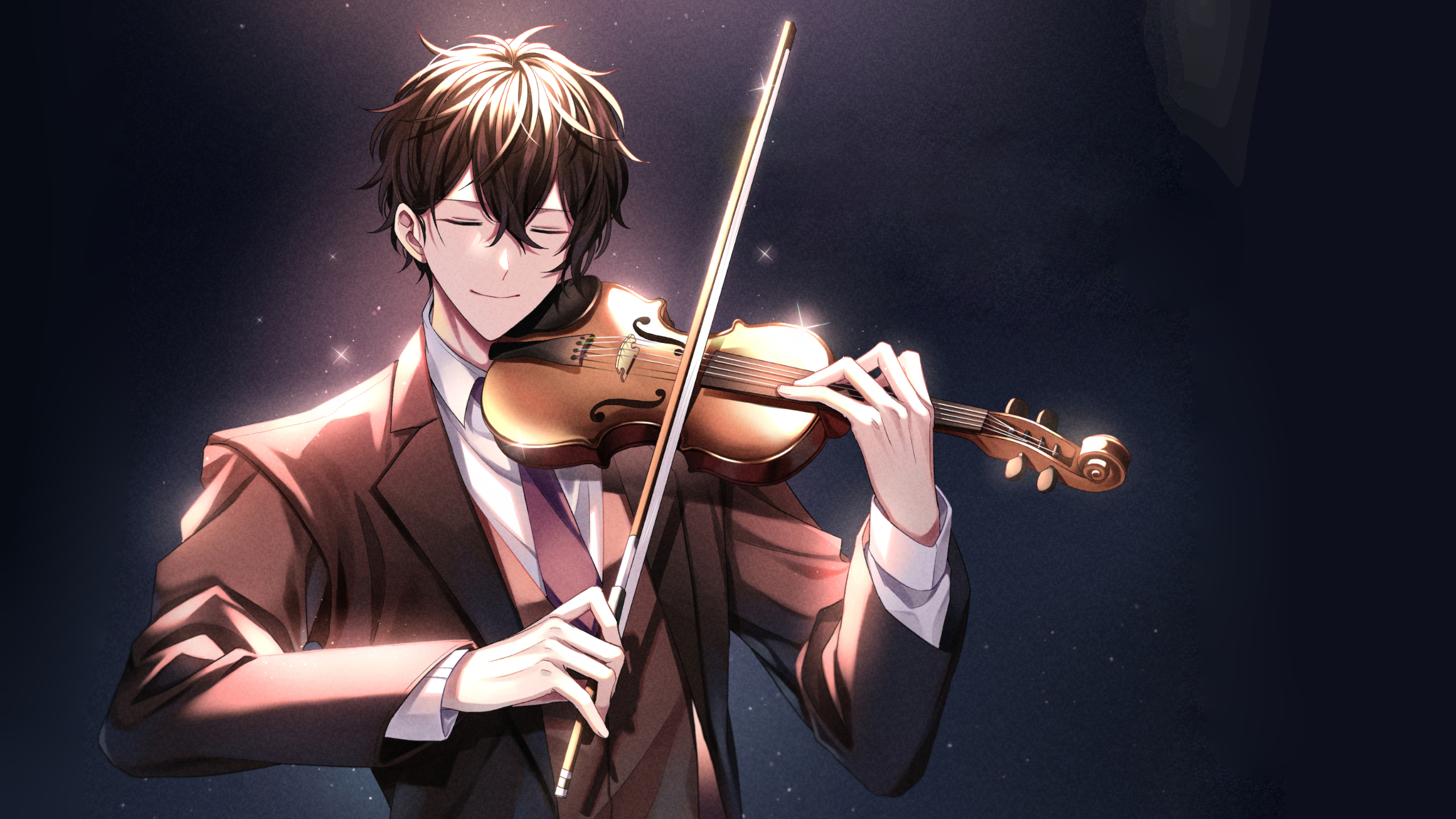 Anime 2560x1440 Murata Ugetsu given violin anime boys smiling
