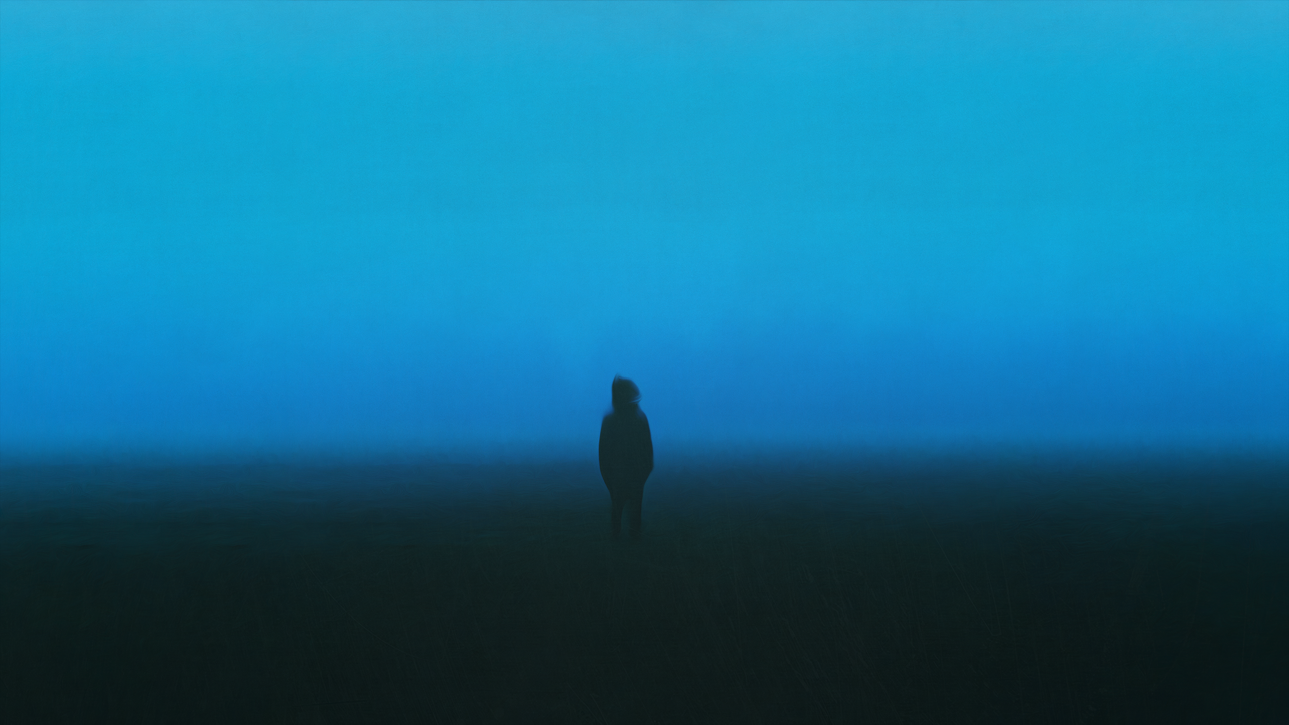 General 2560x1440 midnight night simple background dark loneliness alone horror sky oil painting depressing sadness sad