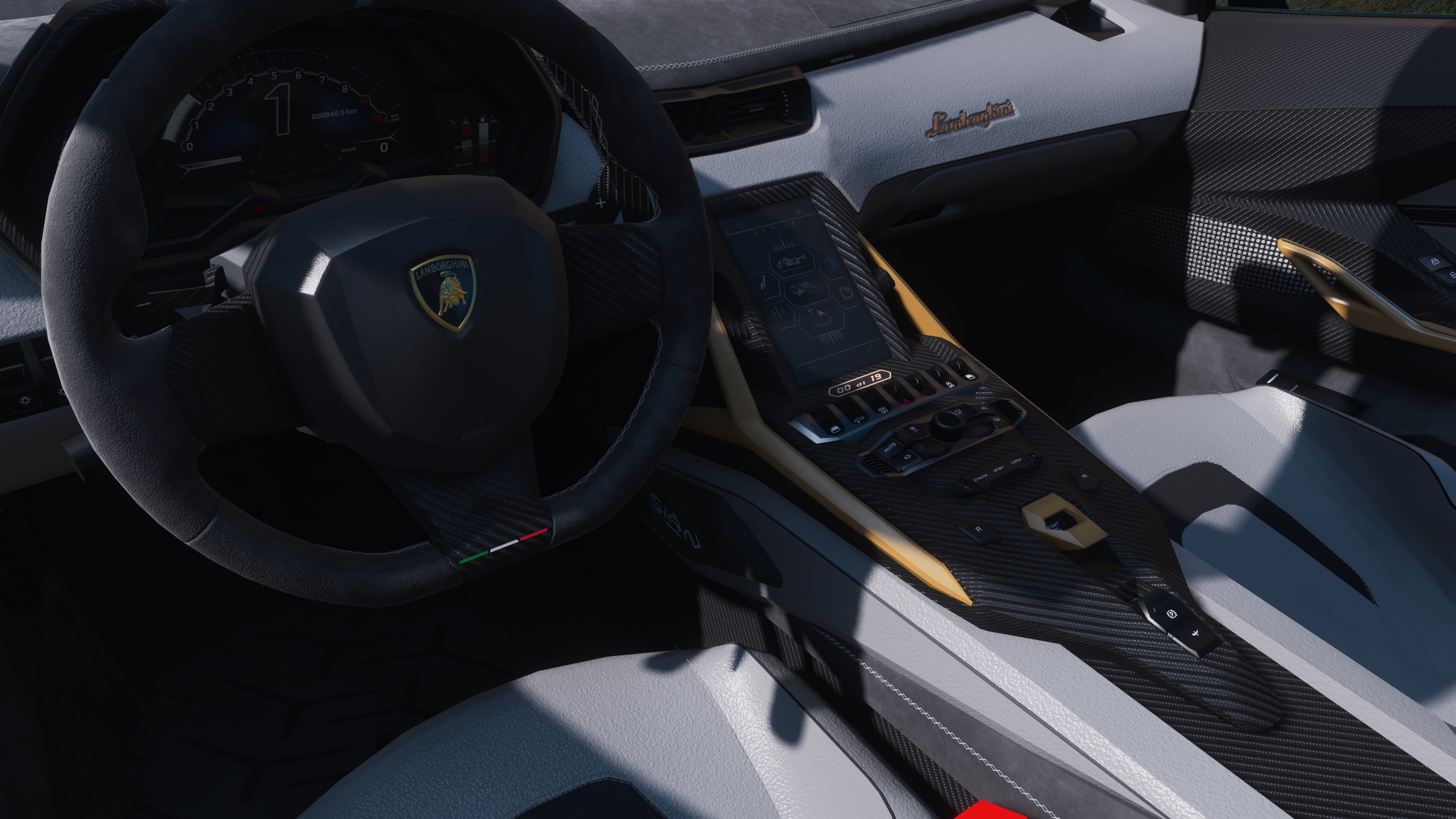 General 3840x2160 Forza Horizon 5 Lamborghini Sian Hypercar video games car CGI car interior steering wheel