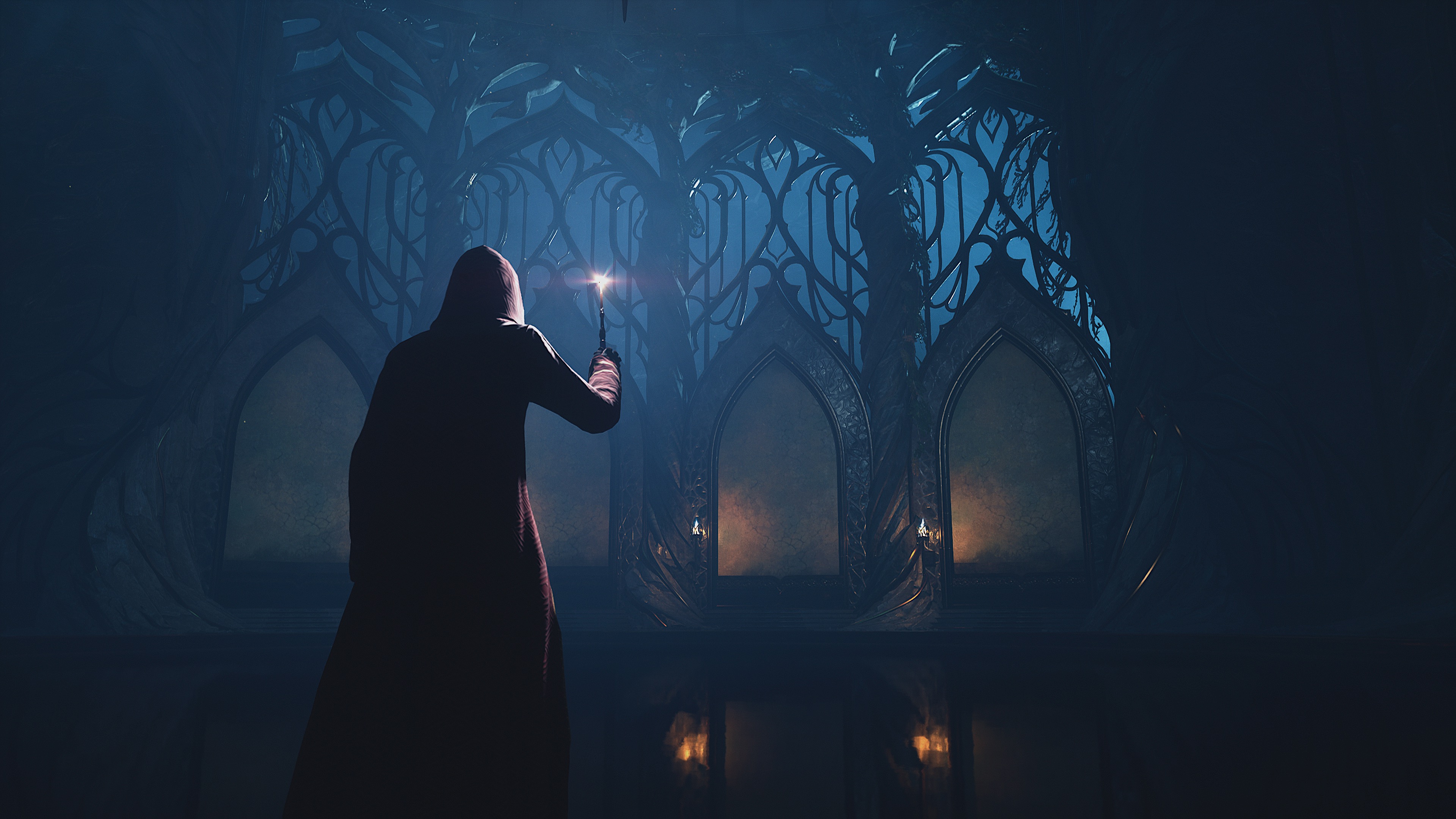 General 3840x2160 Hogwarts Legacy Harry Potter Xbox Serie X video games reflection video game art simple background minimalism