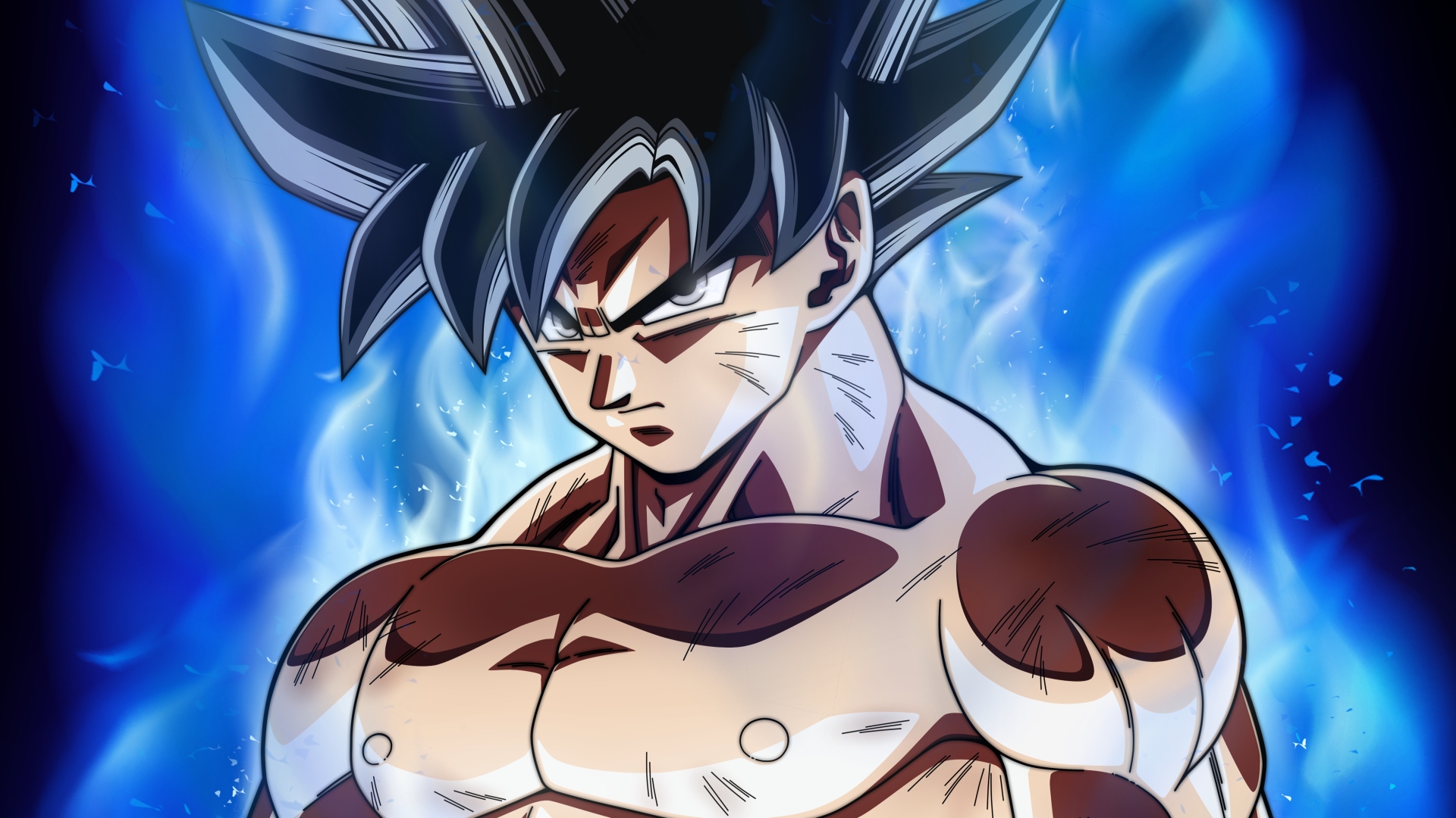 Anime 1920x1080 Dragon Ball Super Ultra-Instinct Goku Ultra Instinct Son Goku anime men shirtless muscles