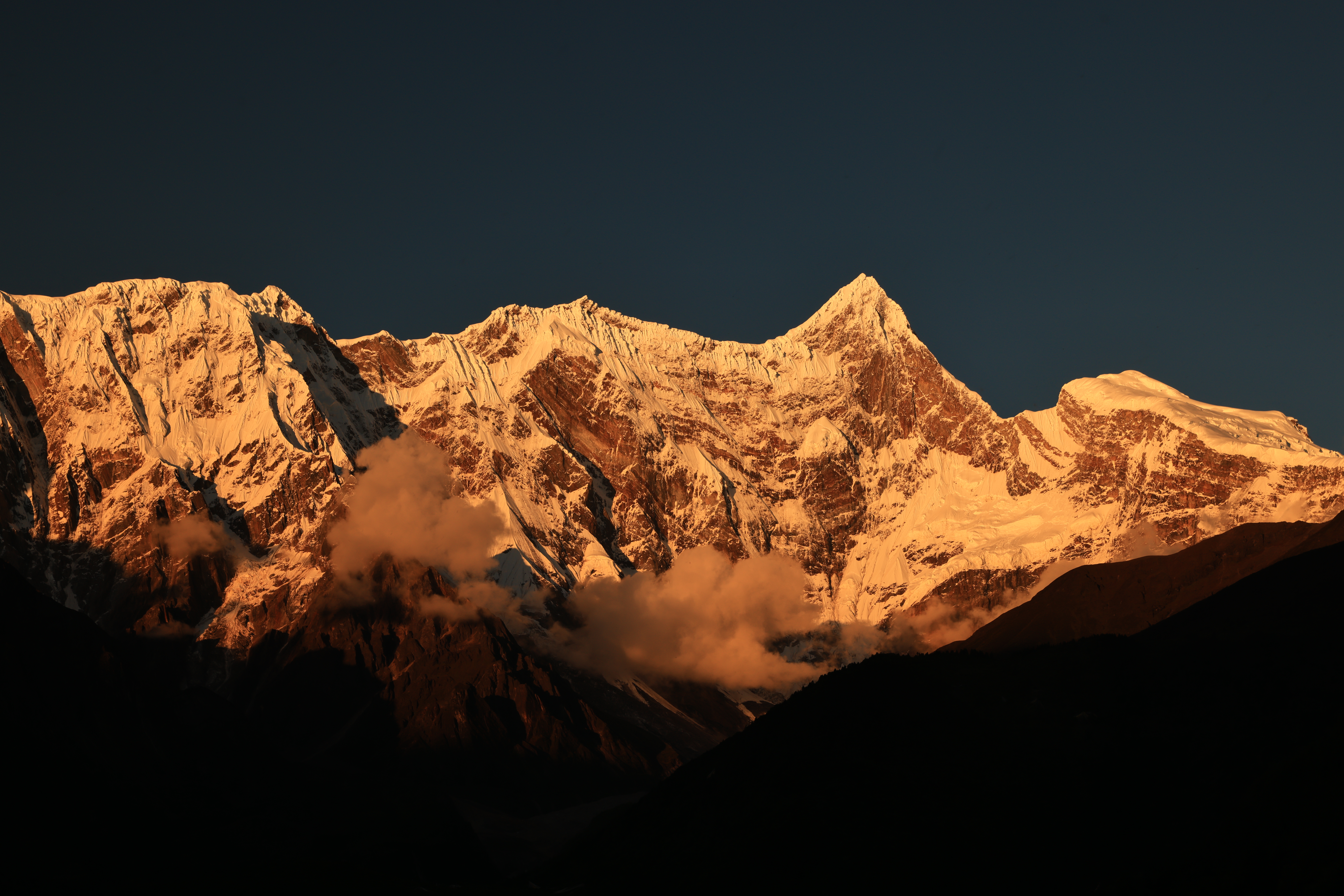 General 8192x5464 Tibet snowy peak sunset snowy mountain mountains