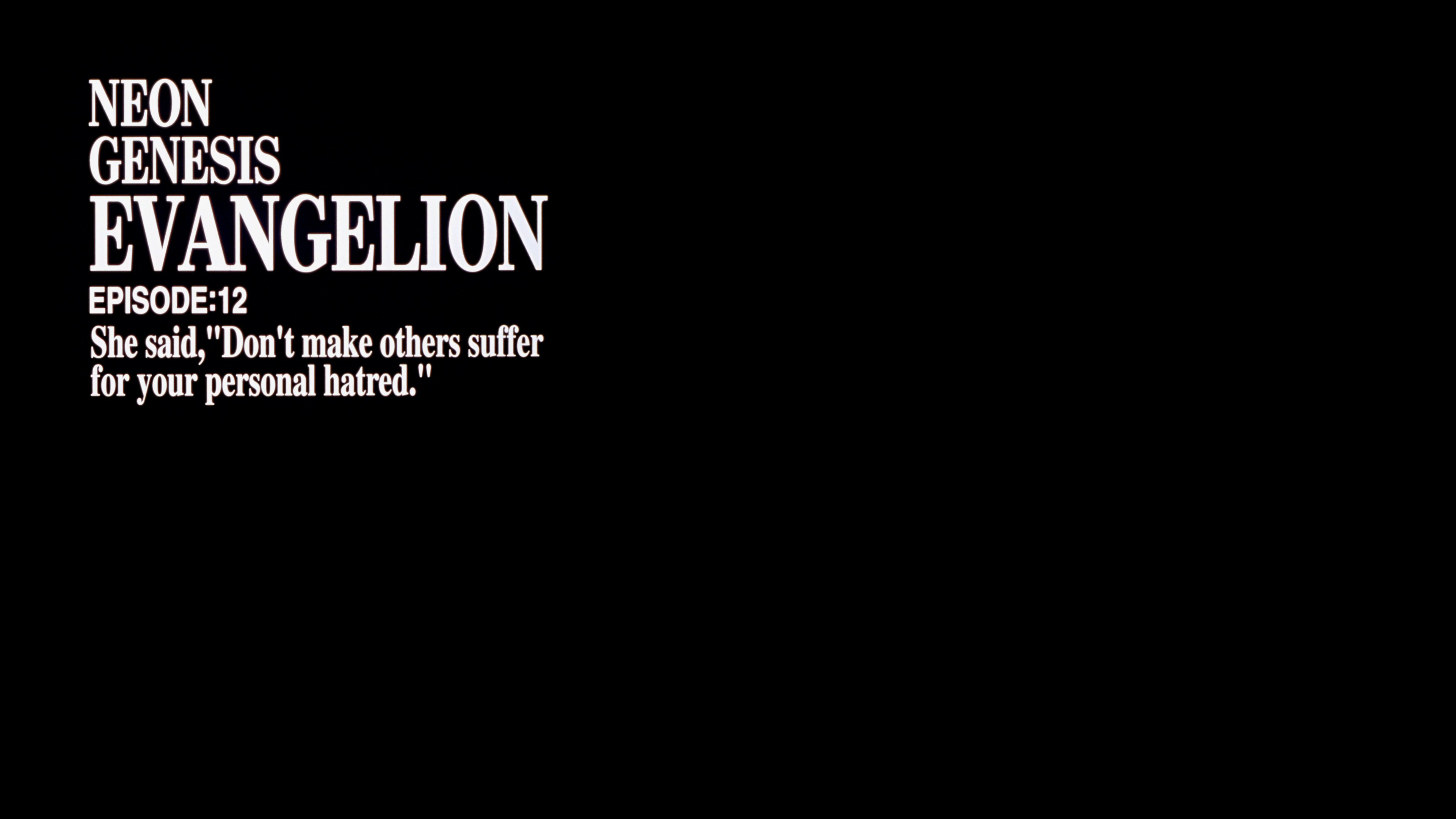 Anime 3840x2160 Neon Genesis Evangelion anime Anime screenshot black background simple background text white text minimalism