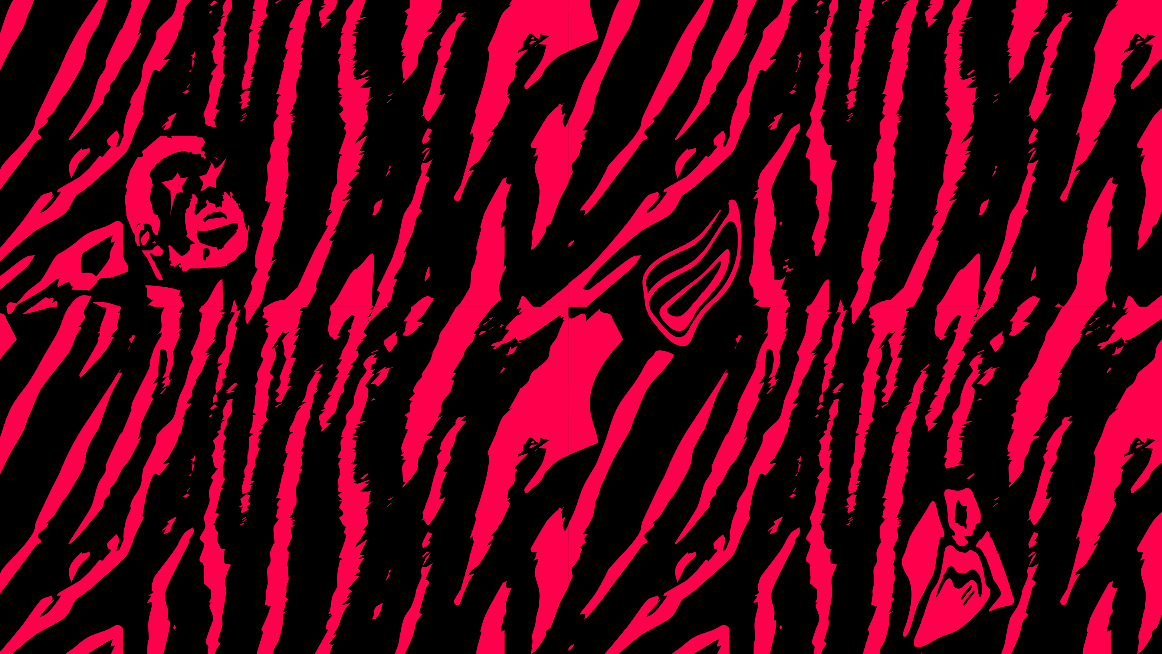 General 3840x2160 digital art waves red black background