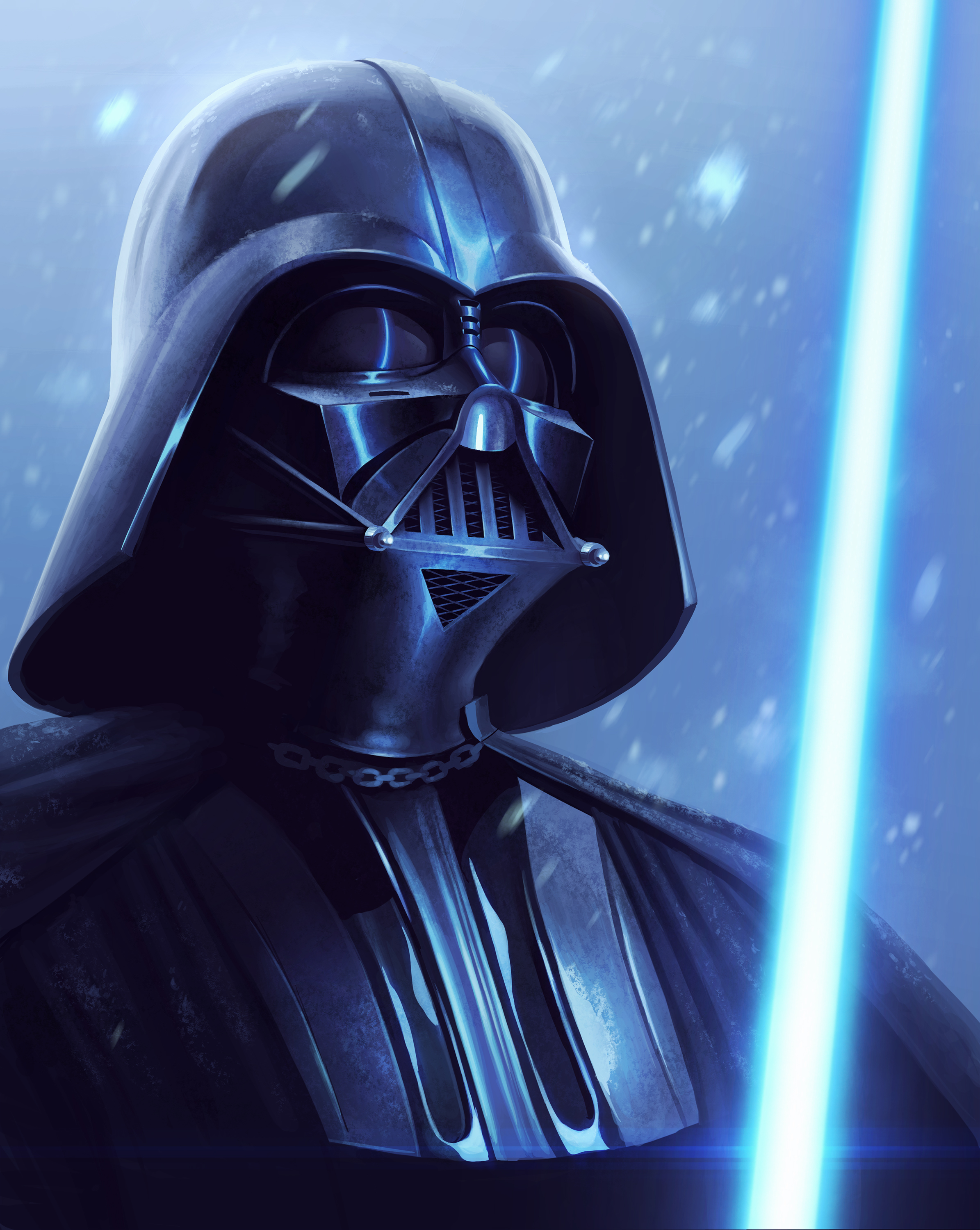 General 2390x3000 Star Wars Darth Vader Sith lightsaber blue background blue movies portrait display digital art