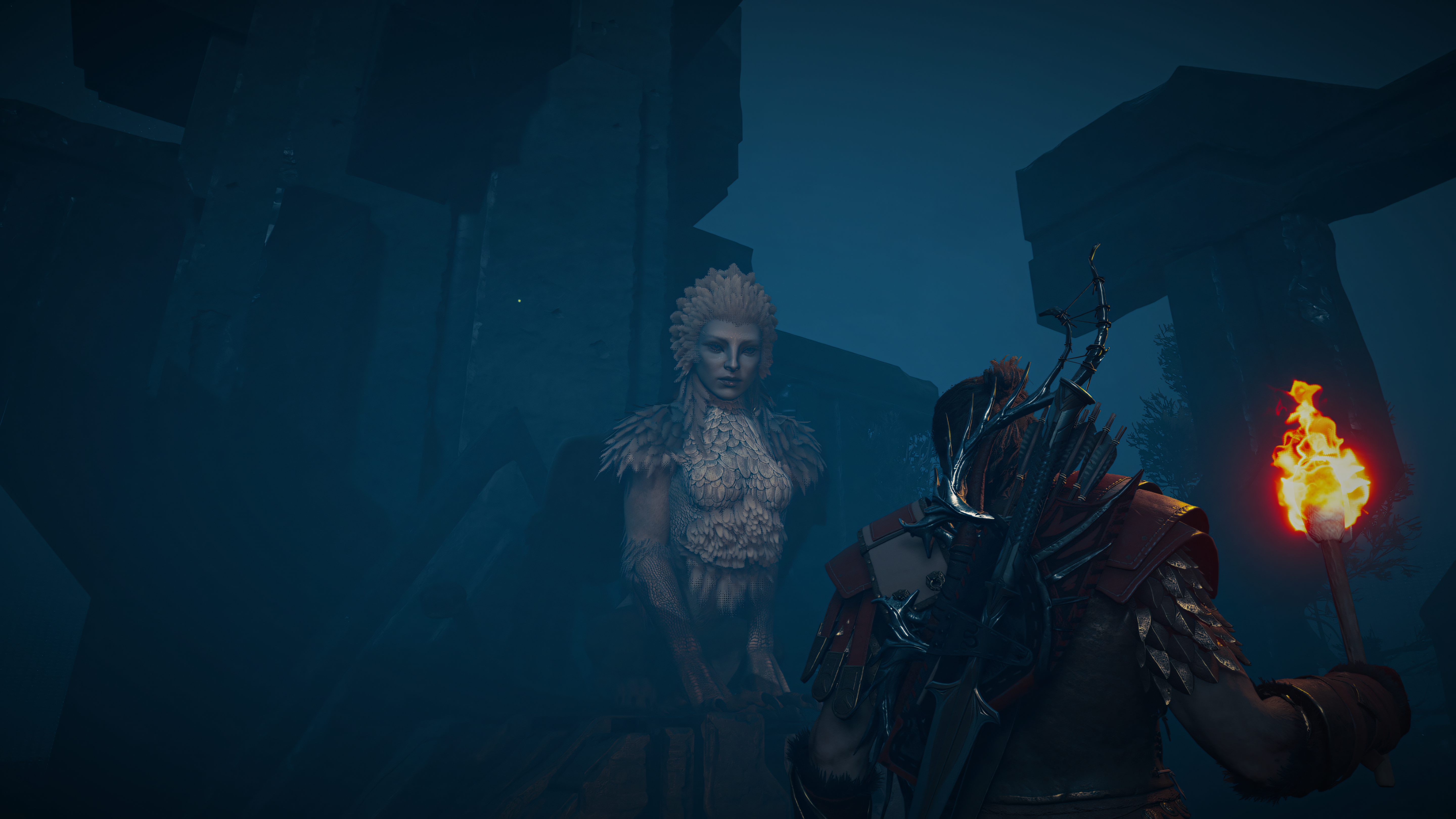 General 5760x3240 Assassins Creed: Odyssey video games Mythological Alexios  dark dark background torches armor