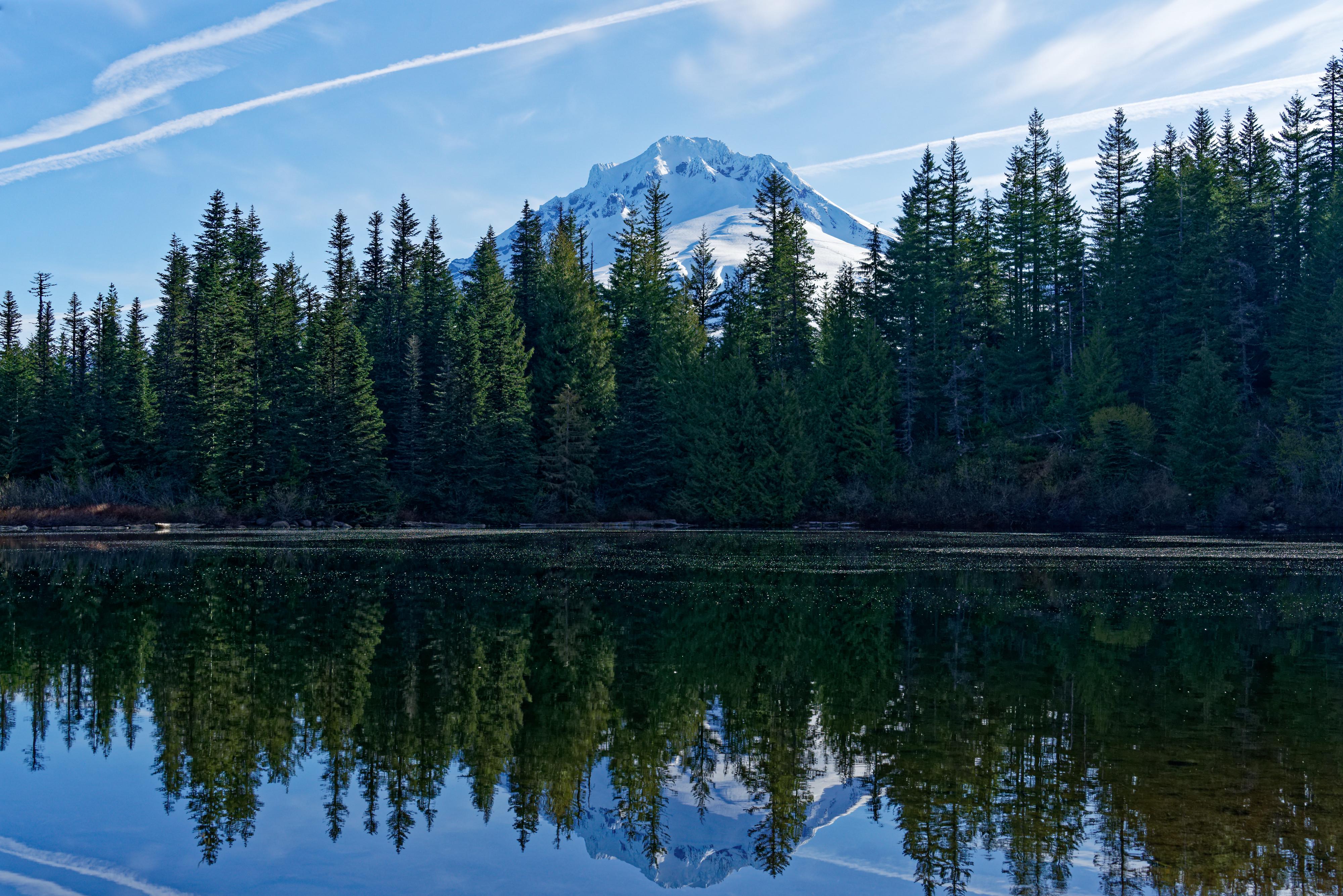 General 4000x2668 landscape mountains forest trees PiNe lake mirror Oregon USA nature