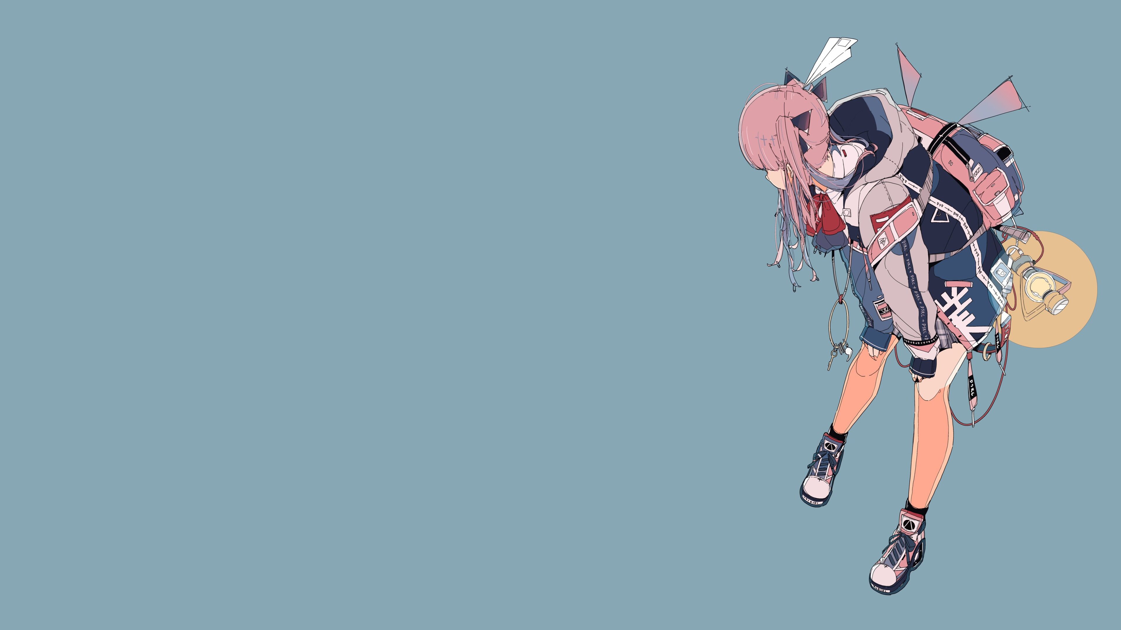 Anime 3840x2160 daisukerichard original characters simple background minimalism