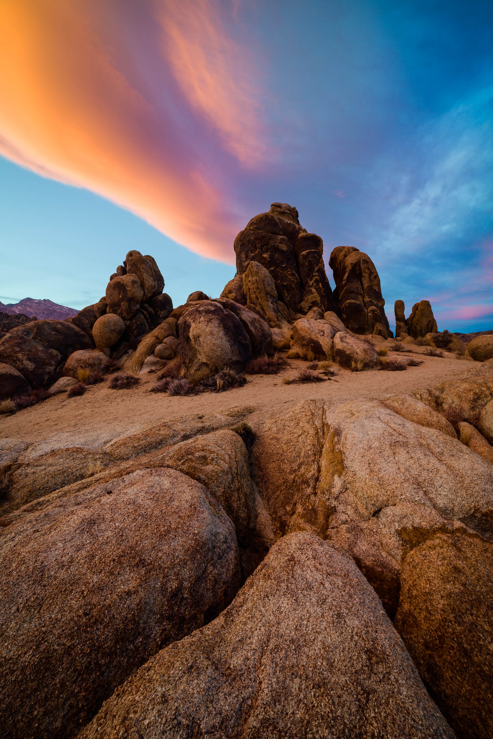 General 1709x2560 photography Joshua Cripps landscape depth of field low-angle California USA outdoors nature sky sunset stones environment rocks sunrise rock formation skyscape