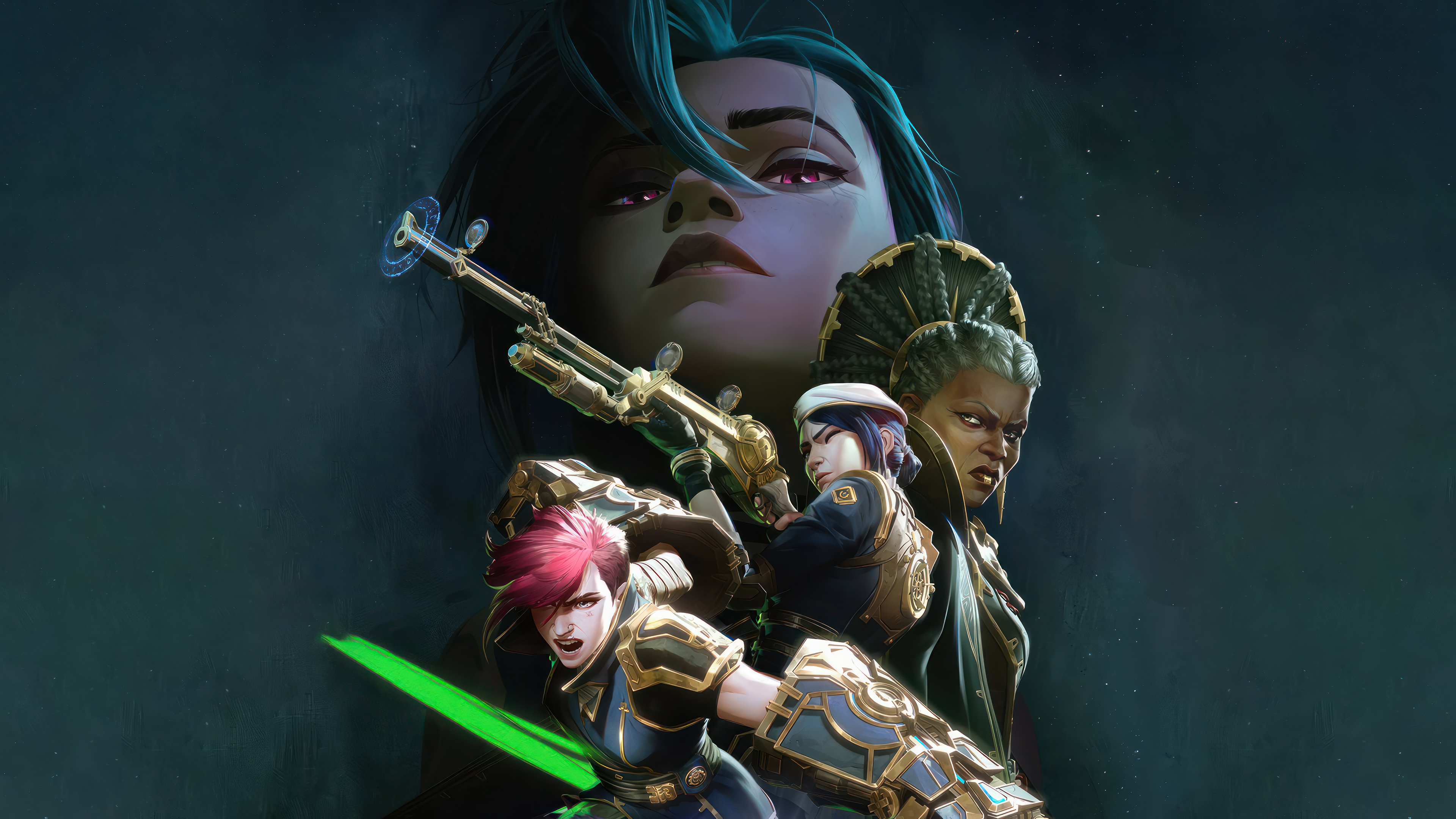 Anime 3840x2160 Arcane Arcane (League of Legends) Netflix TV Series jinx (arcane) Vi (Arcane) Caitlyn (Arcane) poster