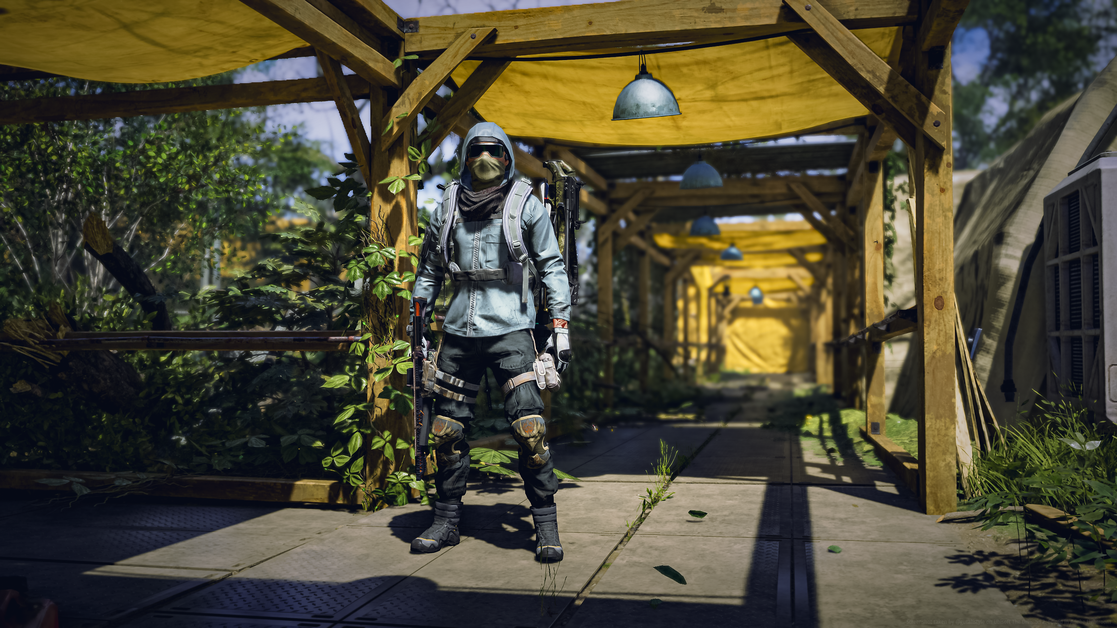 General 3840x2160 Tom Clancy's The Division 2 edit screen shot Game CG video games video game art sunlight video game characters CGI mask hoods leaves standing depth of field goggles boys with guns gun