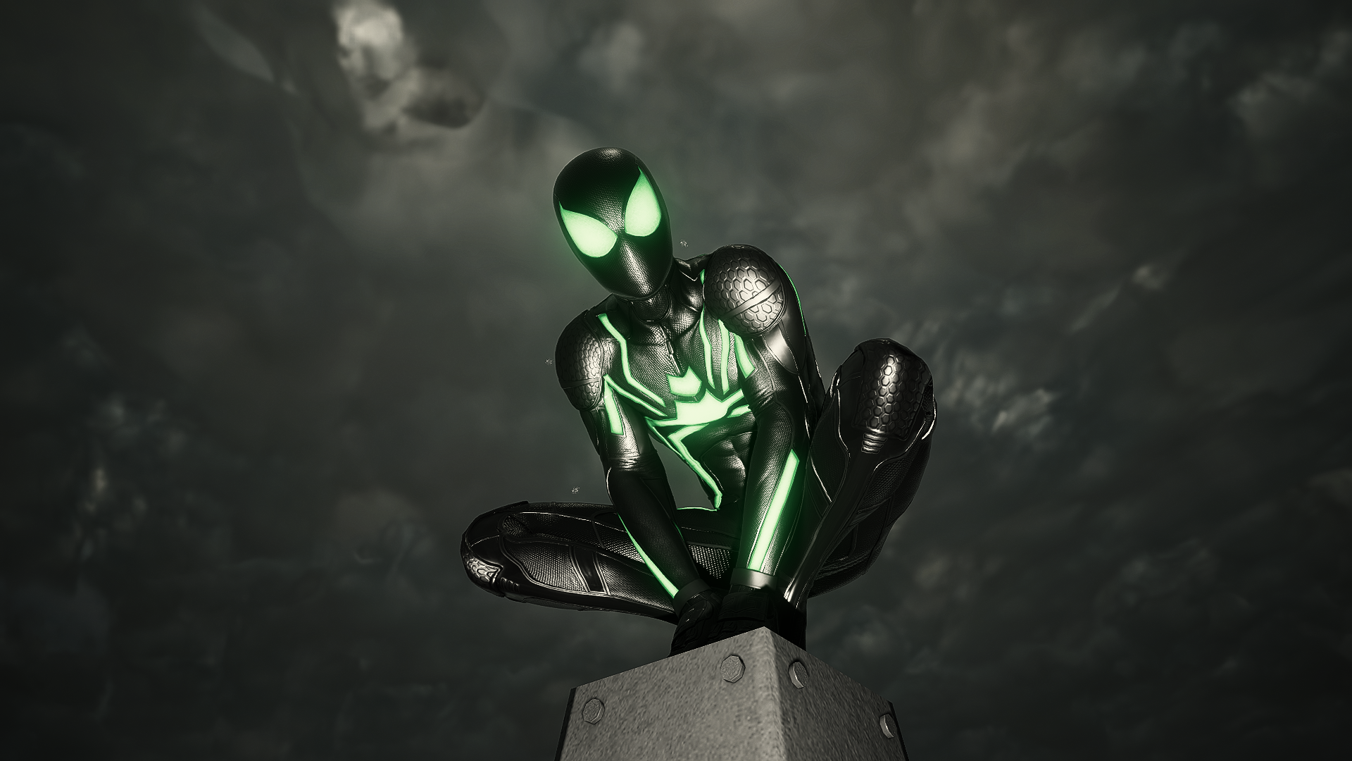 General 1920x1080 Spider-Man green black rain superhero Marvel Comics