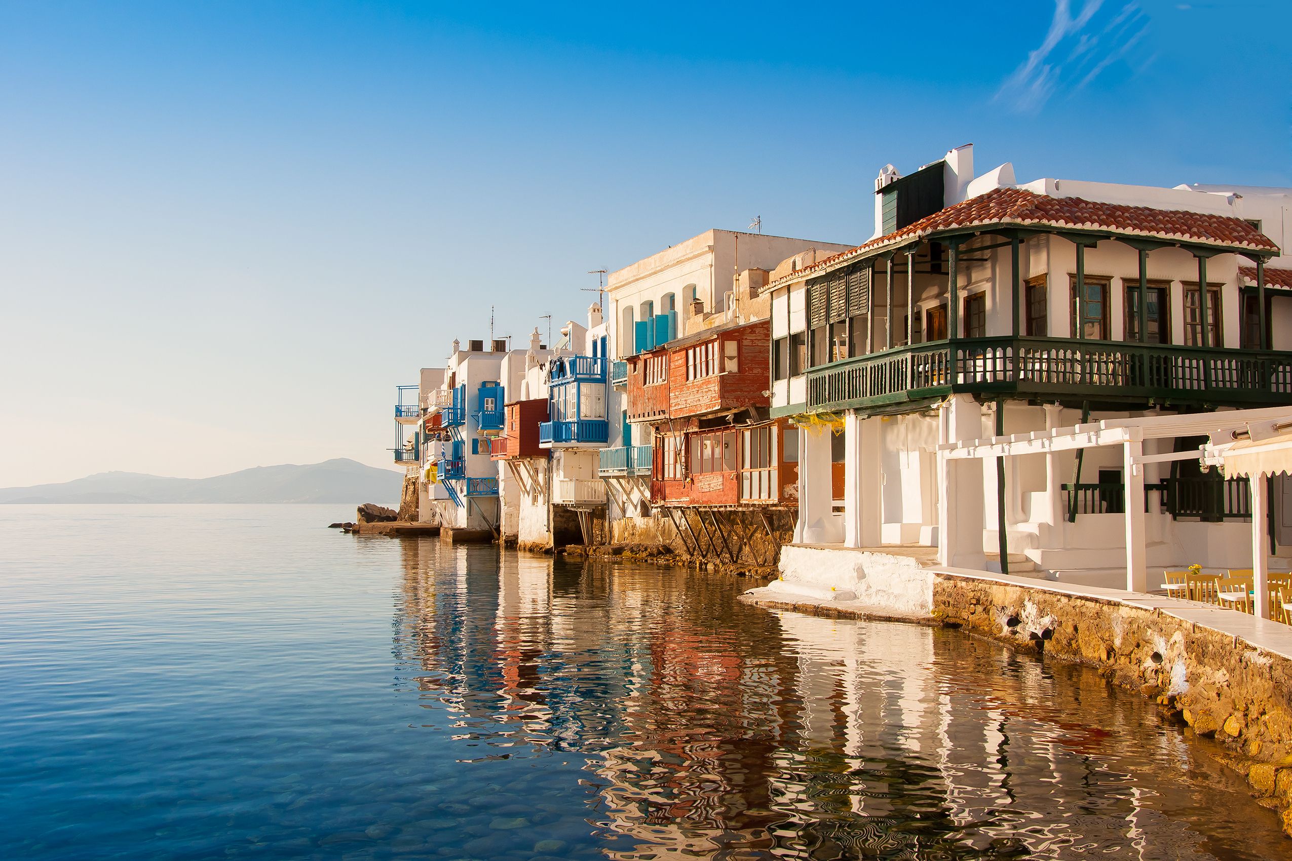 General 2550x1700 Andros Island Greece town water sea reflection