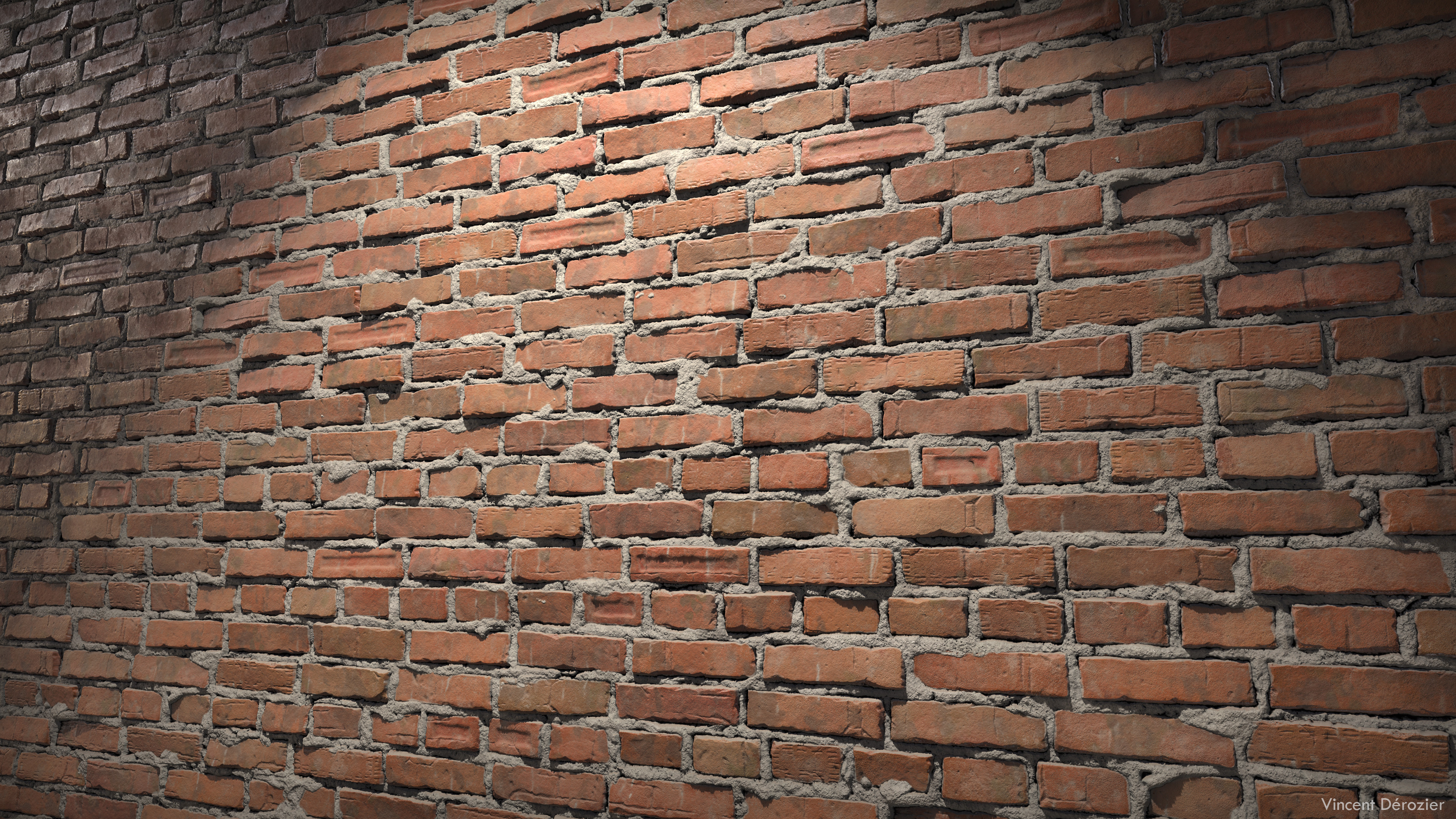 General 3840x2160 Vincent Dérozier CGI bricks texture shadow construction wall