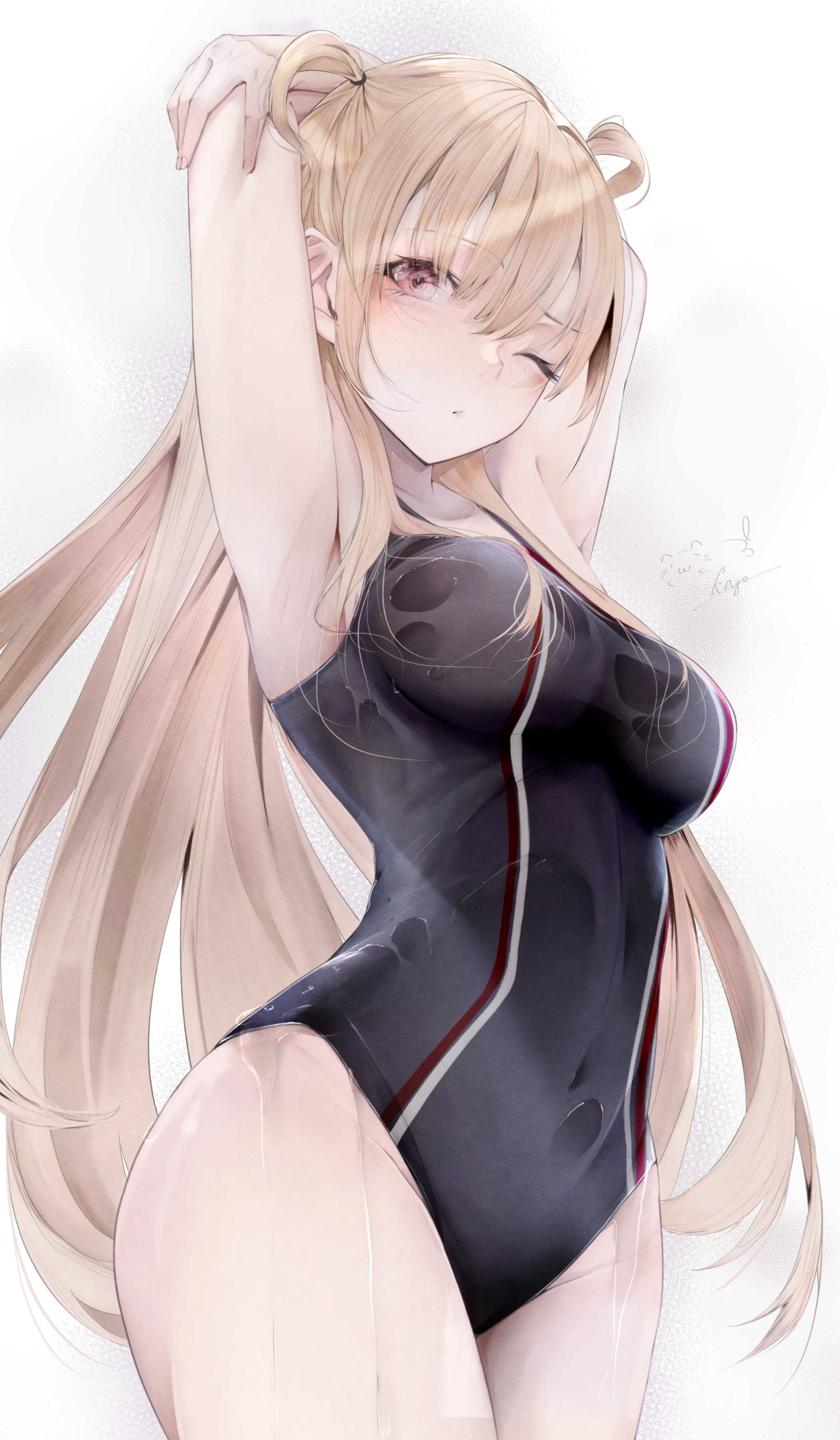 Anime 2100x3600 Alisa Reinford anime girls Trails of Cold Steel video games swimwear blonde long hair armpits one-piece swimsuit