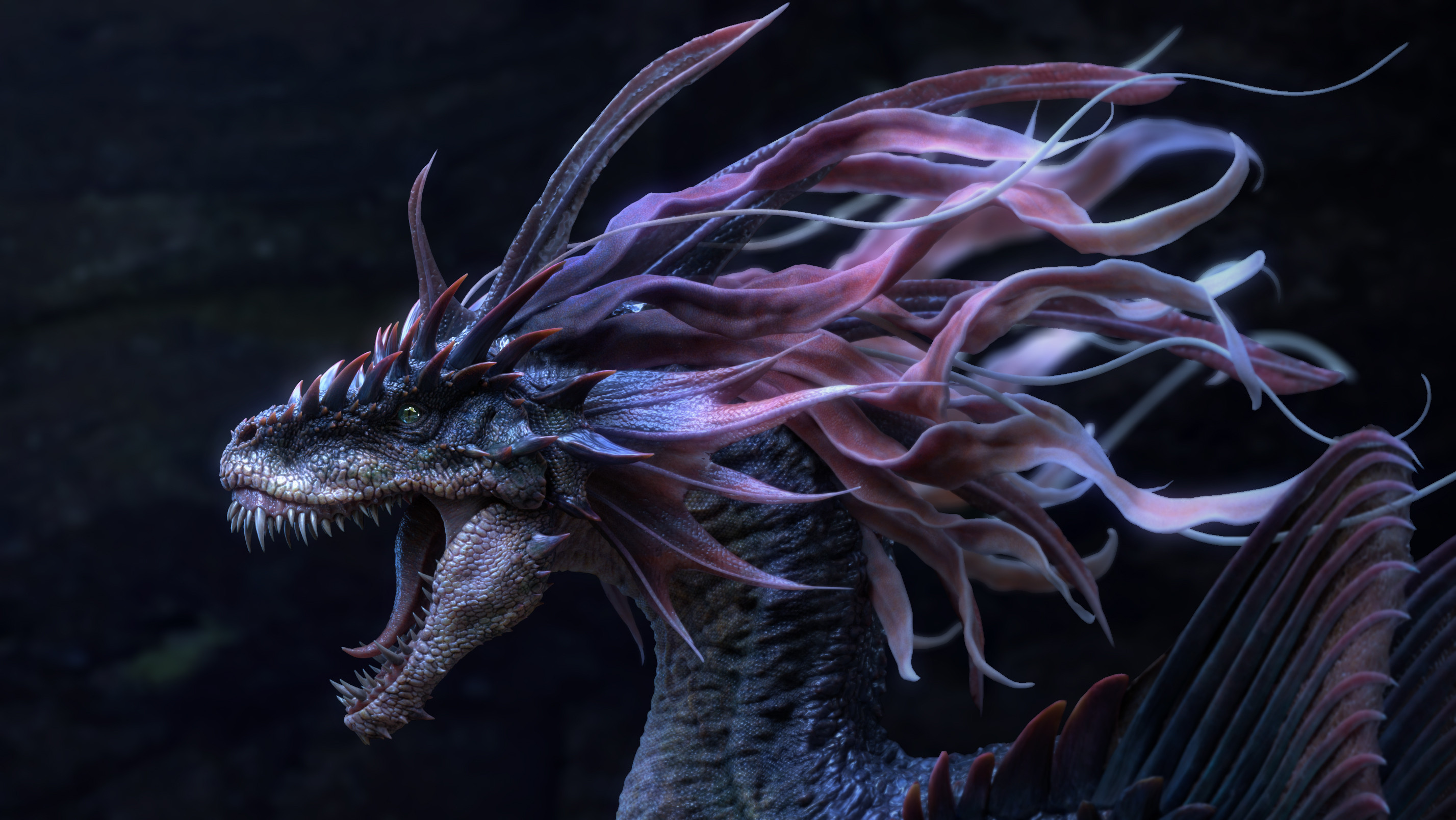 General 2855x1608 artwork digital art fantasy art creature dragon CGI