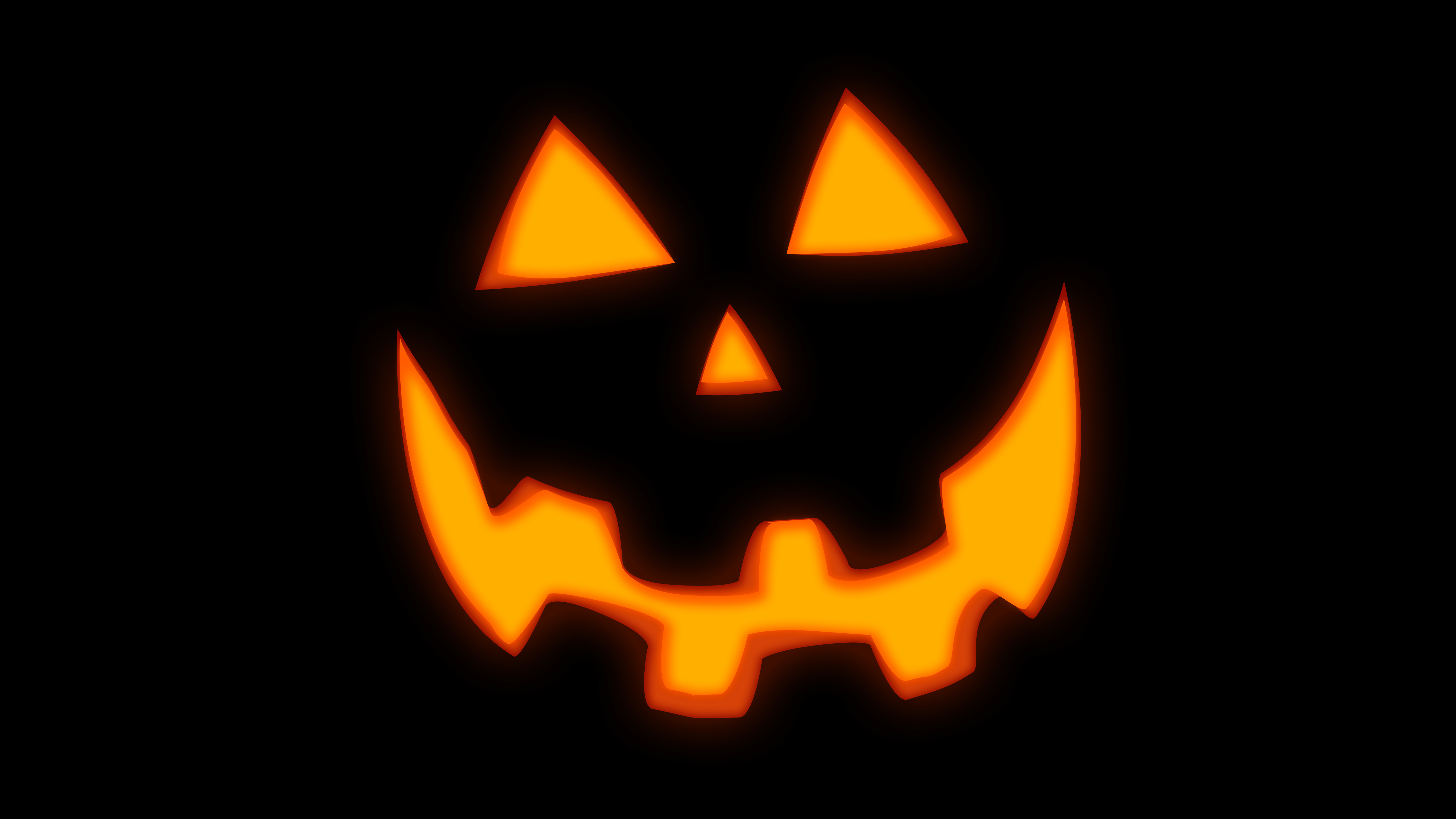 General 5120x2880 Jack O' Lantern black background pumpkin Halloween