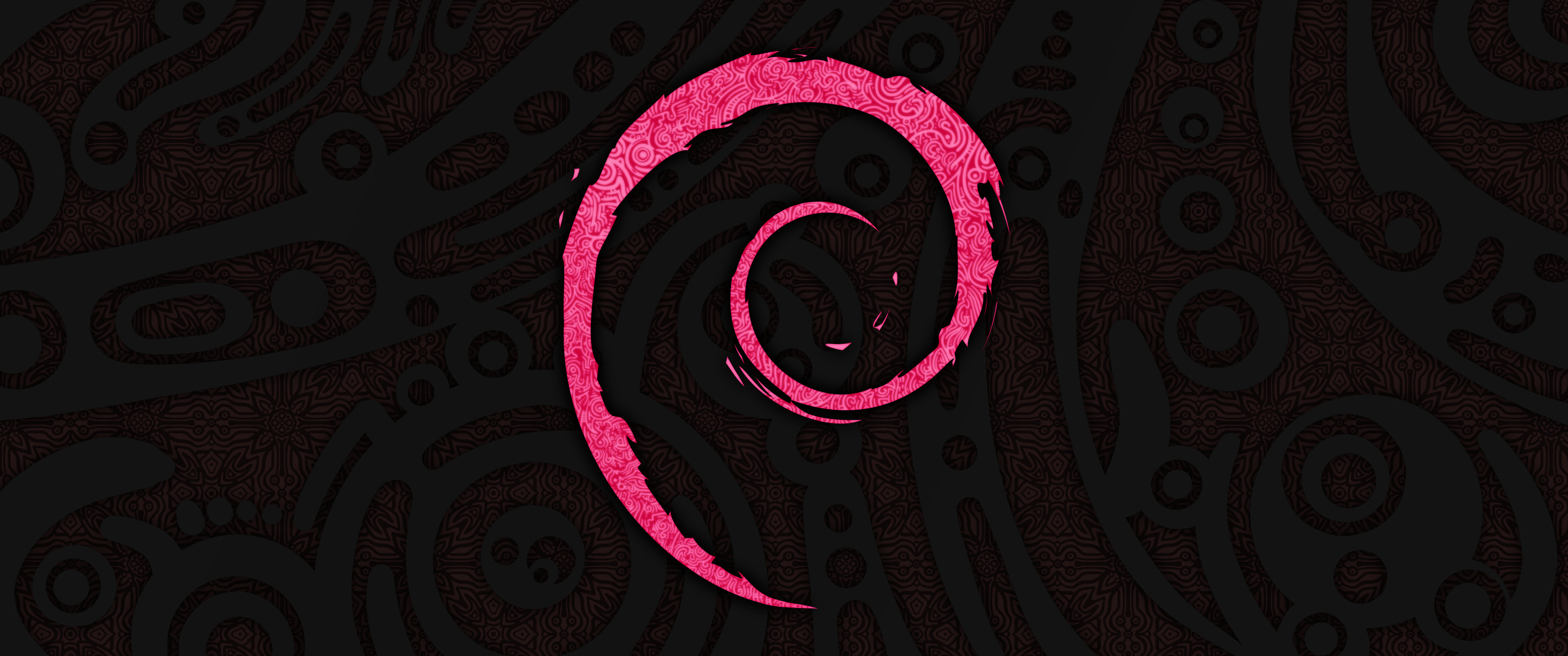 General 3440x1440 Debian Linux minimalism logo pink technology operating system digital art