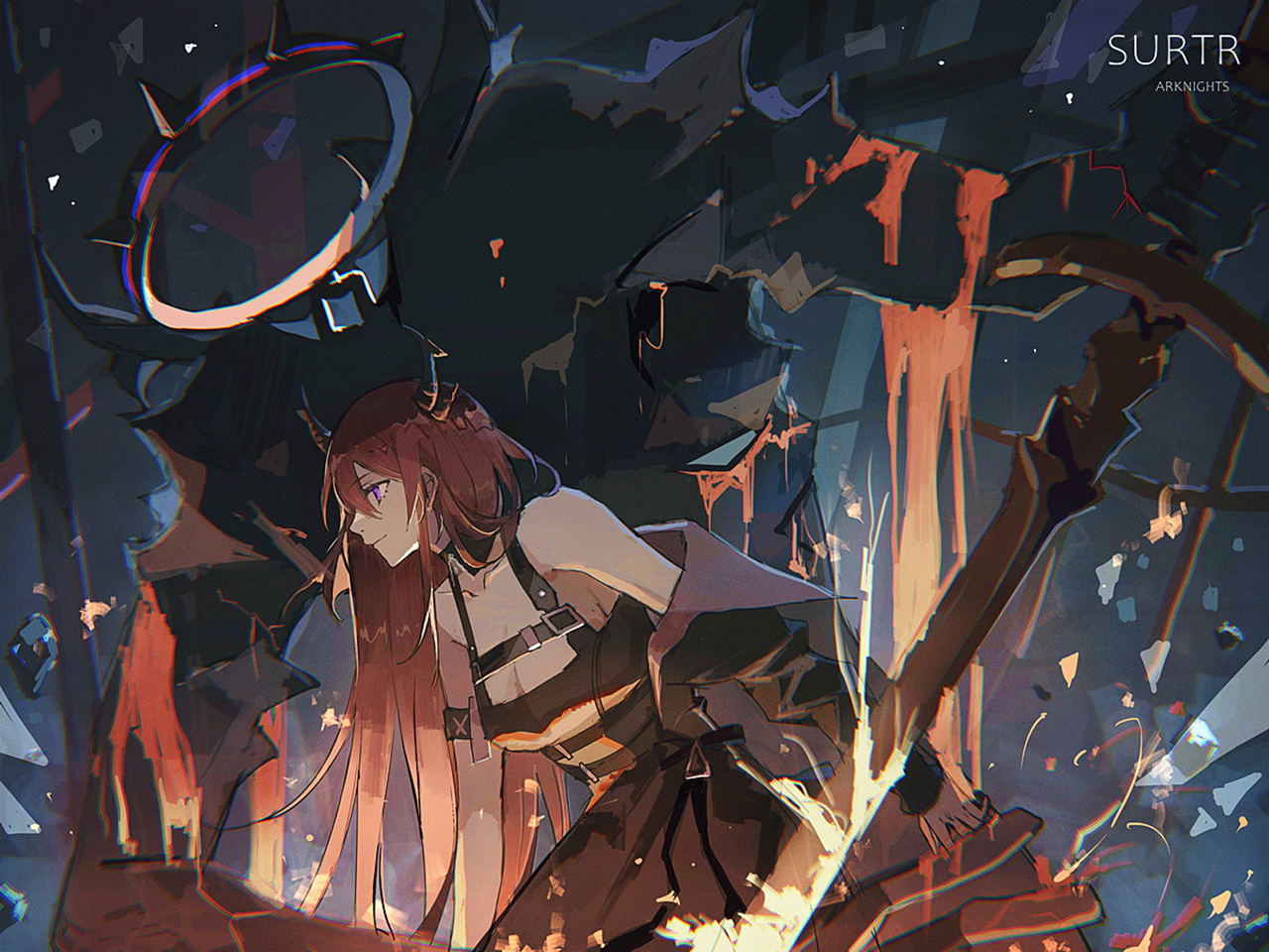 Anime 1280x960 Lococo anime anime girls Arknights Surtr (Arknights)