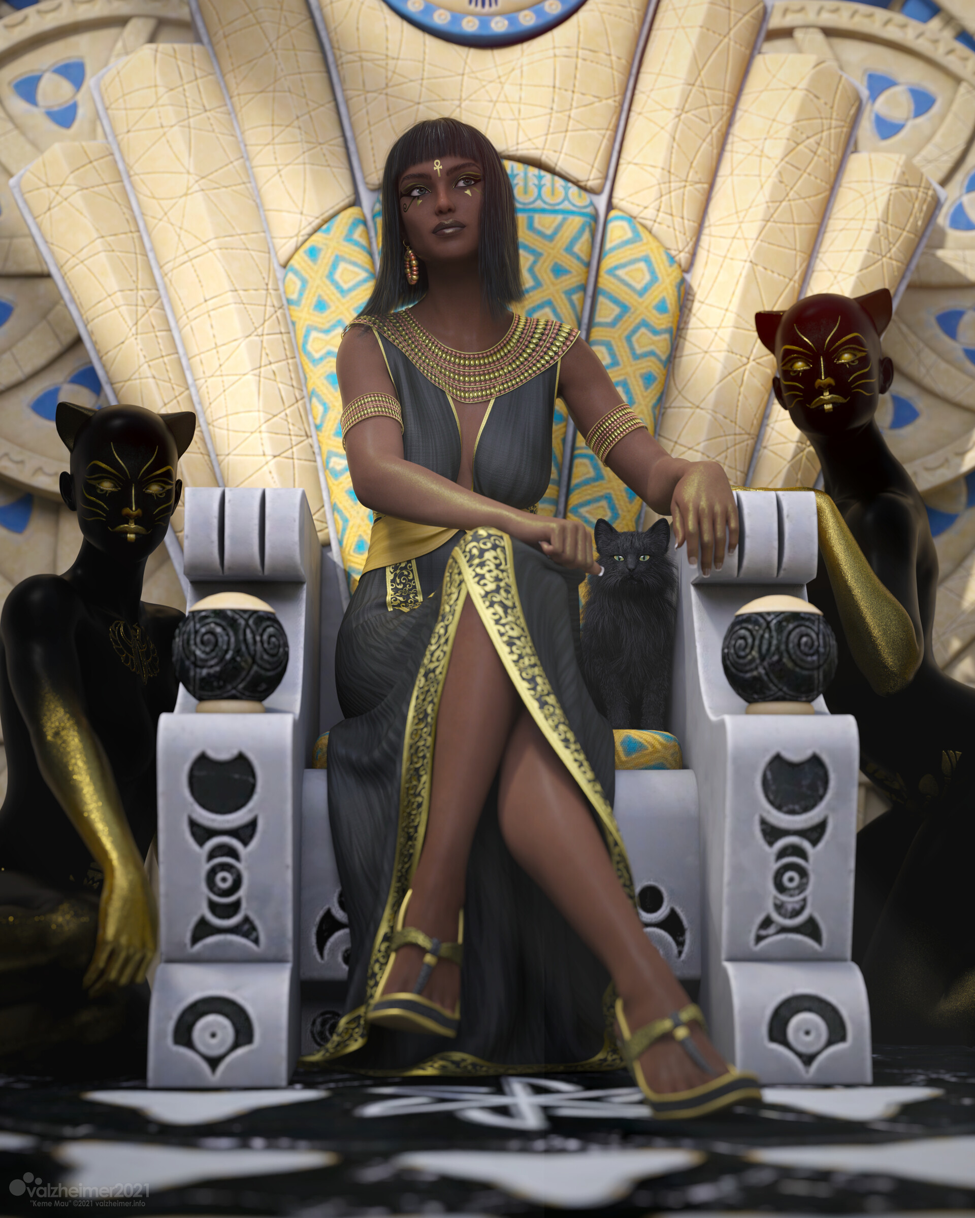 General 1920x2400 Verica Hupe fantasy art fantasy girl legs legs crossed sitting women digital art Egyptian mythology