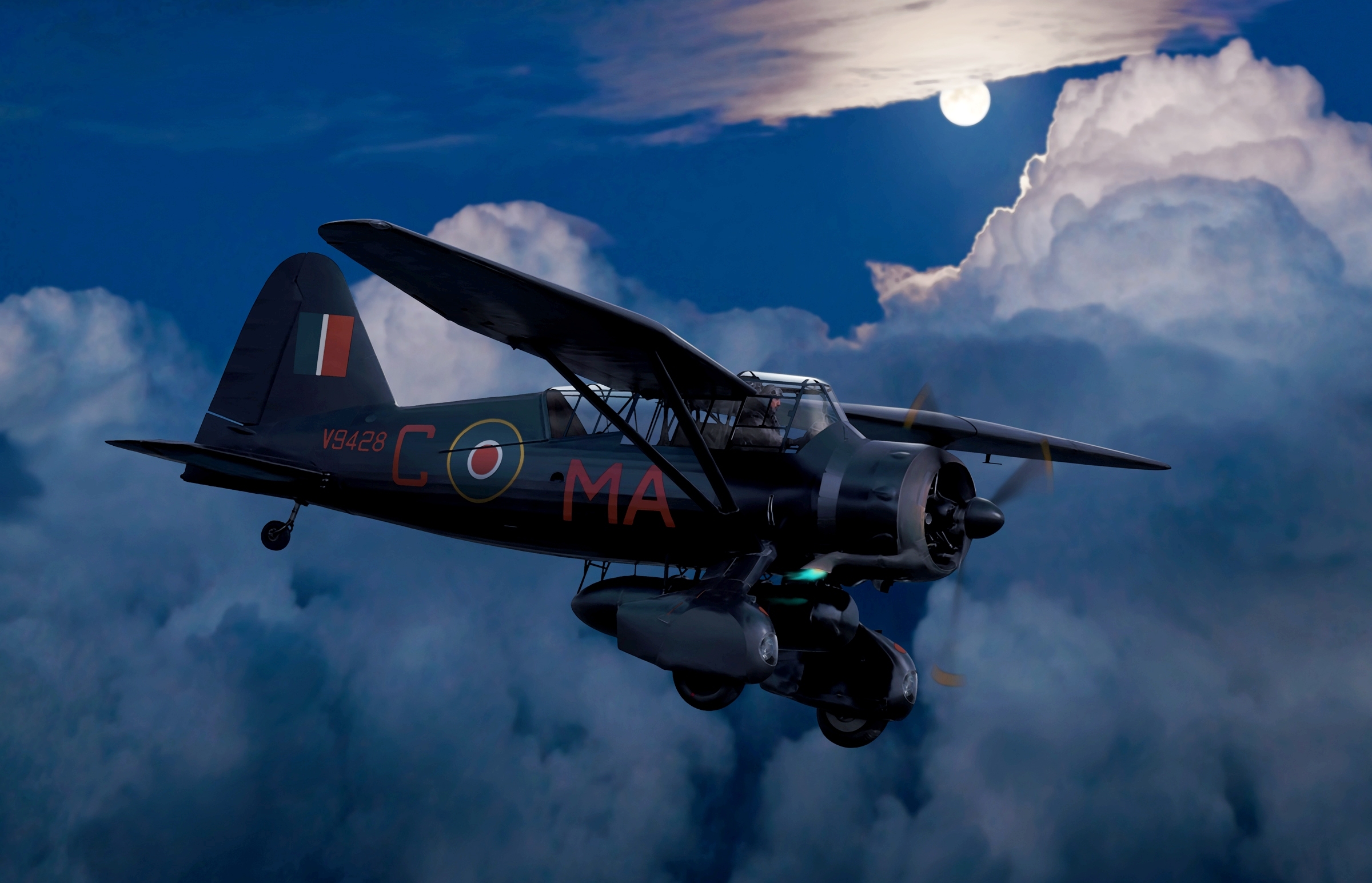General 2400x1545 World War II military aircraft military airplane aircraft Nightfighter night war Royal Air Force Westland Lysander military vehicle sky vehicle numbers British aircraft