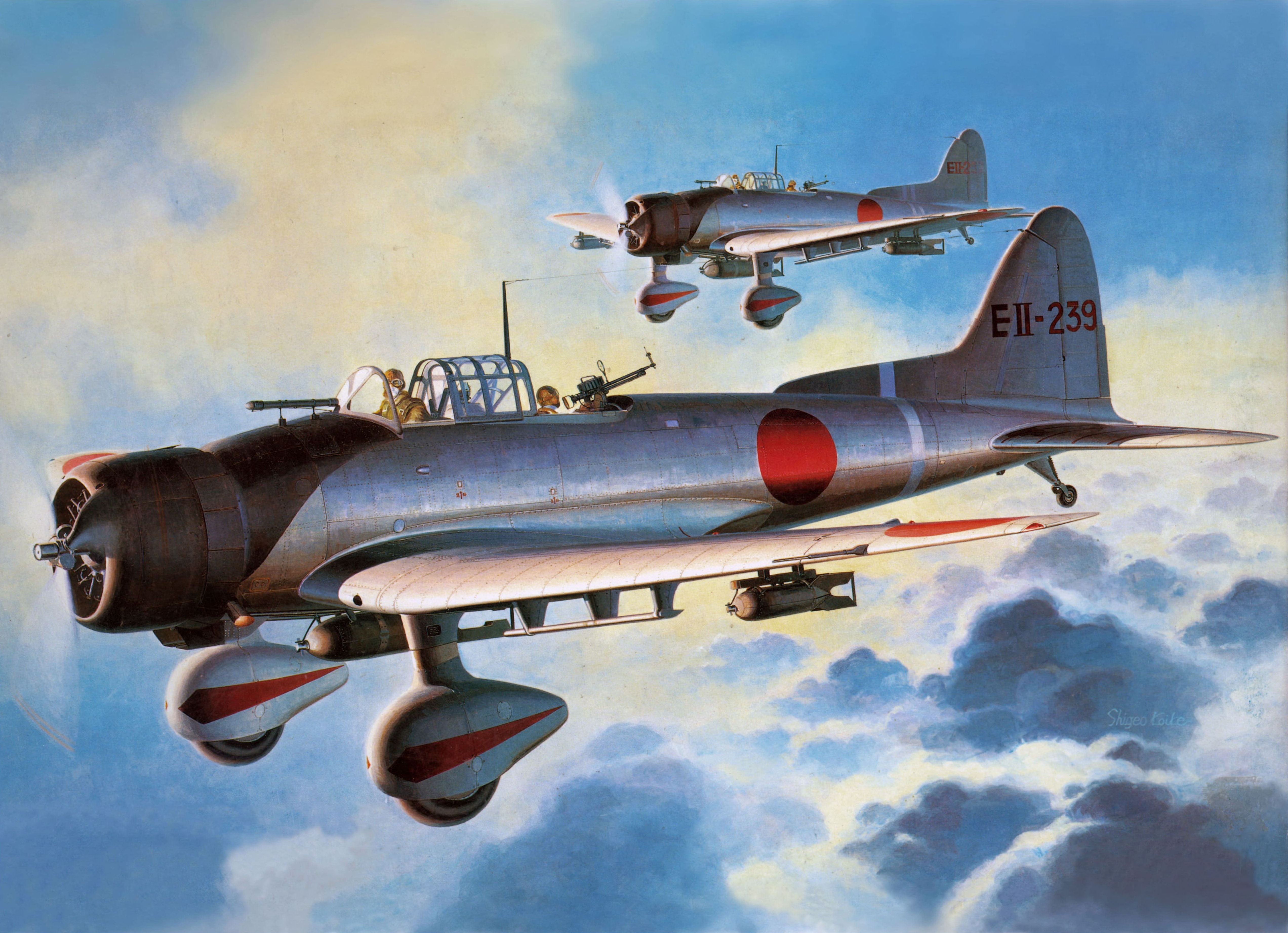 General 5088x3688 World War II airplane aircraft military aircraft military Japan Imperial Japanese Navy Pearl Harbor Dive bomber Aichi D3A Japanese aircraft