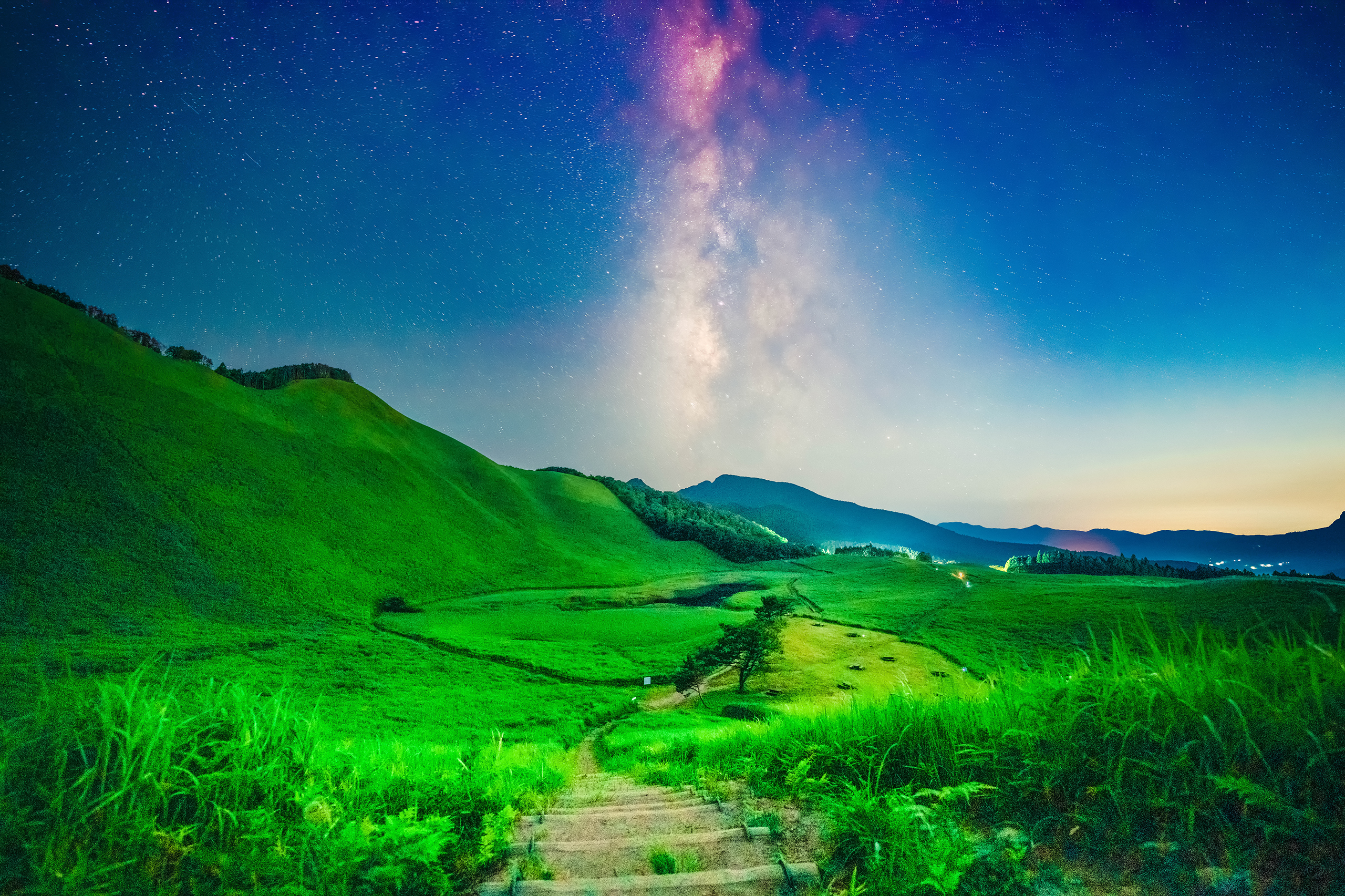 General 2560x1705 Japan stars night sky Milky Way nature grass