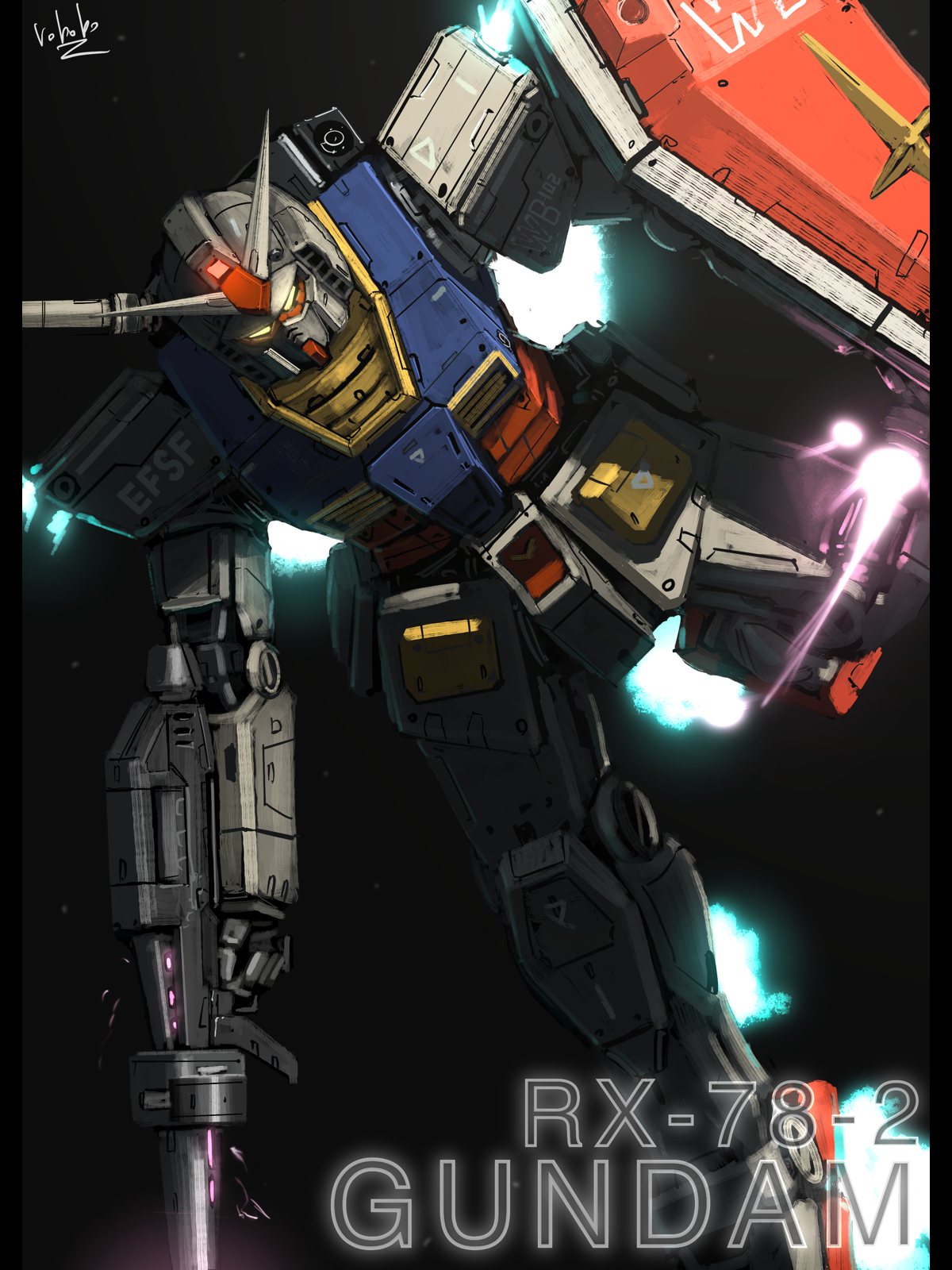 Anime 1200x1600 anime mechs Gundam Super Robot Taisen artwork digital art fan art RX-78 Gundam Mobile Suit Gundam