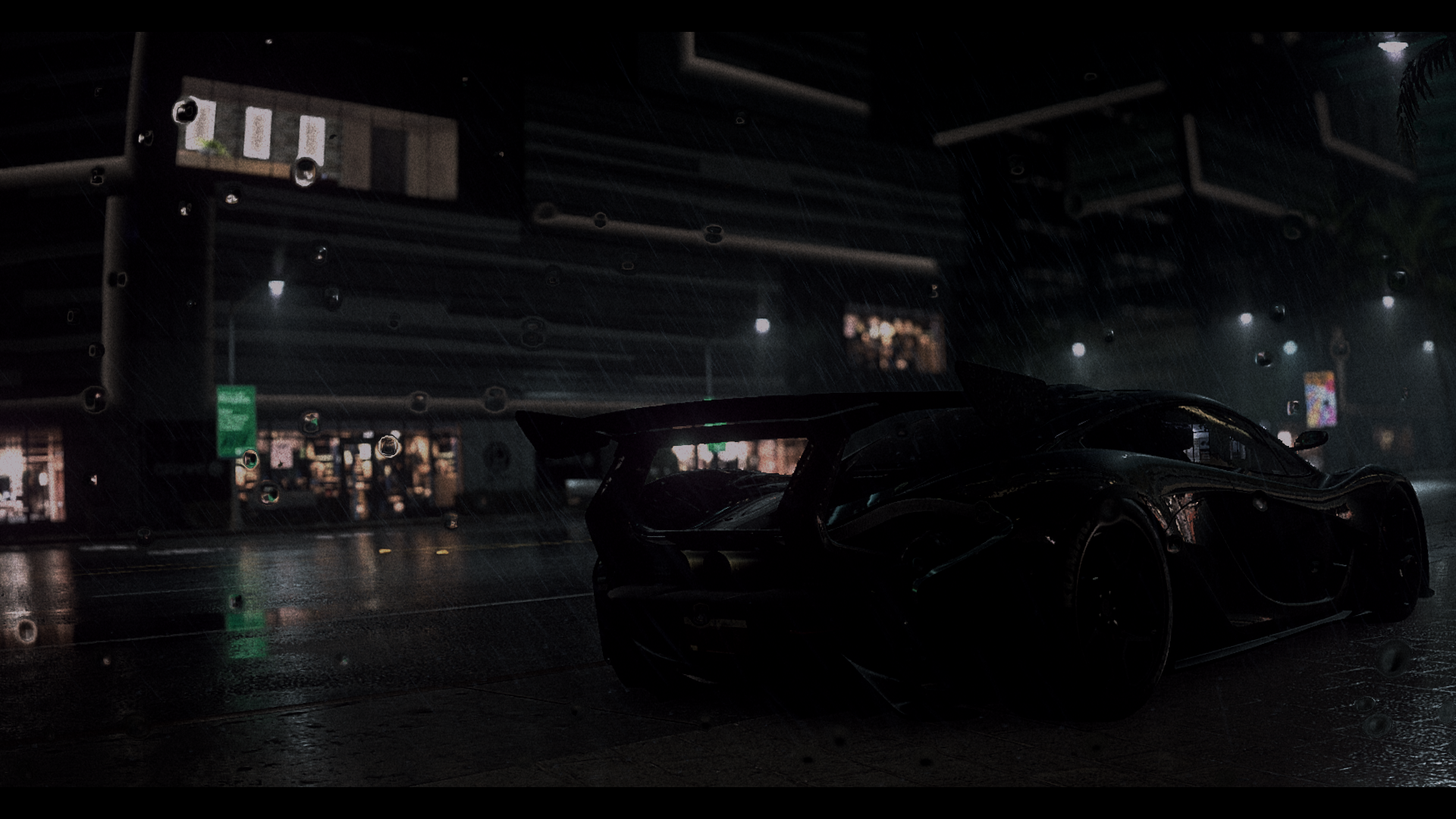 General 1920x1080 McLaren P1 car supercars Need for Speed: Heat Need for Speed vehicle black cars rain video games