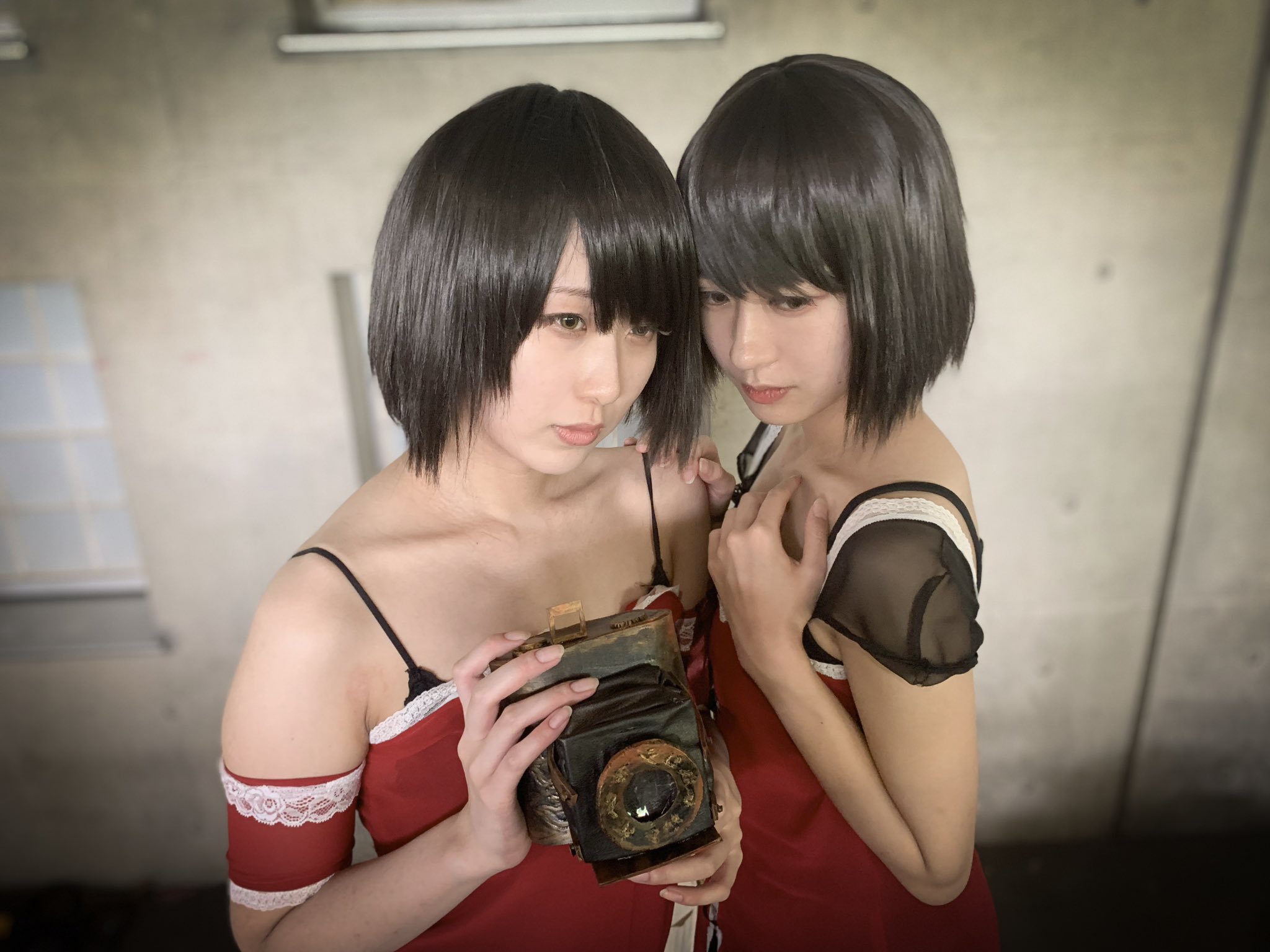 People 2048x1536 Asian women cosplay Japanese Japanese women Fatal Frame Project Zero II : Crimson Butterfly Amakura Mayu Amakura Mio twins short hair brunette