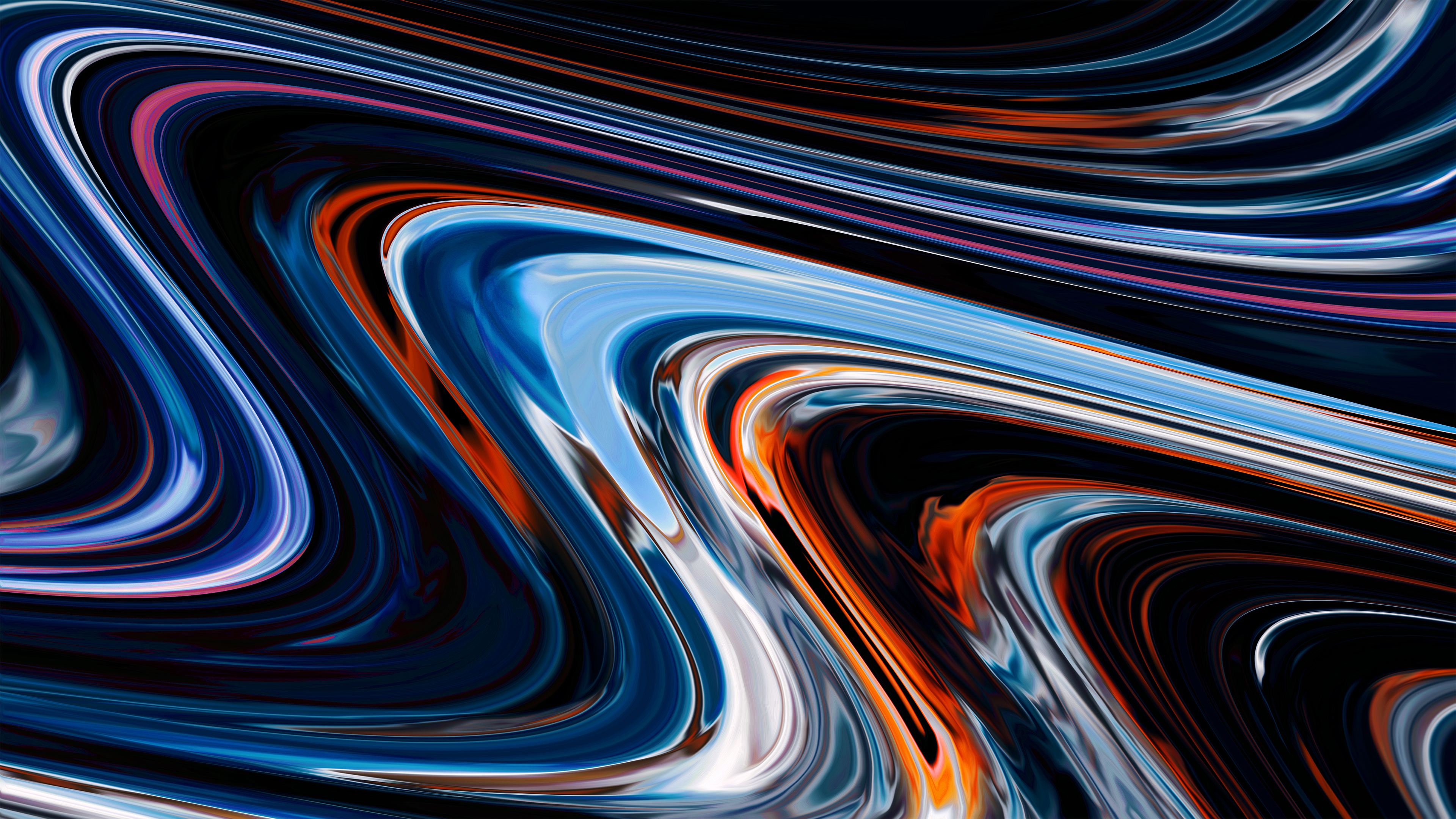 General 3840x2160 abstract surreal colorful pattern futuristic wavy lines digital art