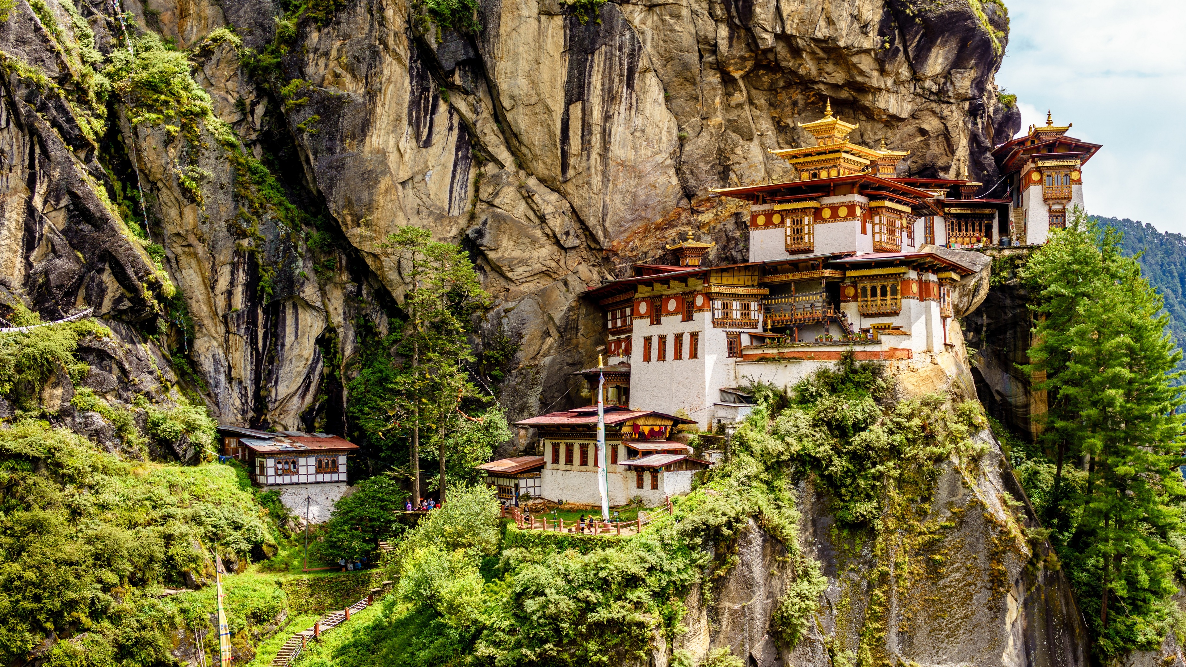 General 3840x2160 Bhutan nature rock Taktsang Monastery trees temple cliff house Buddhism mountains Asia outdoors rocks building